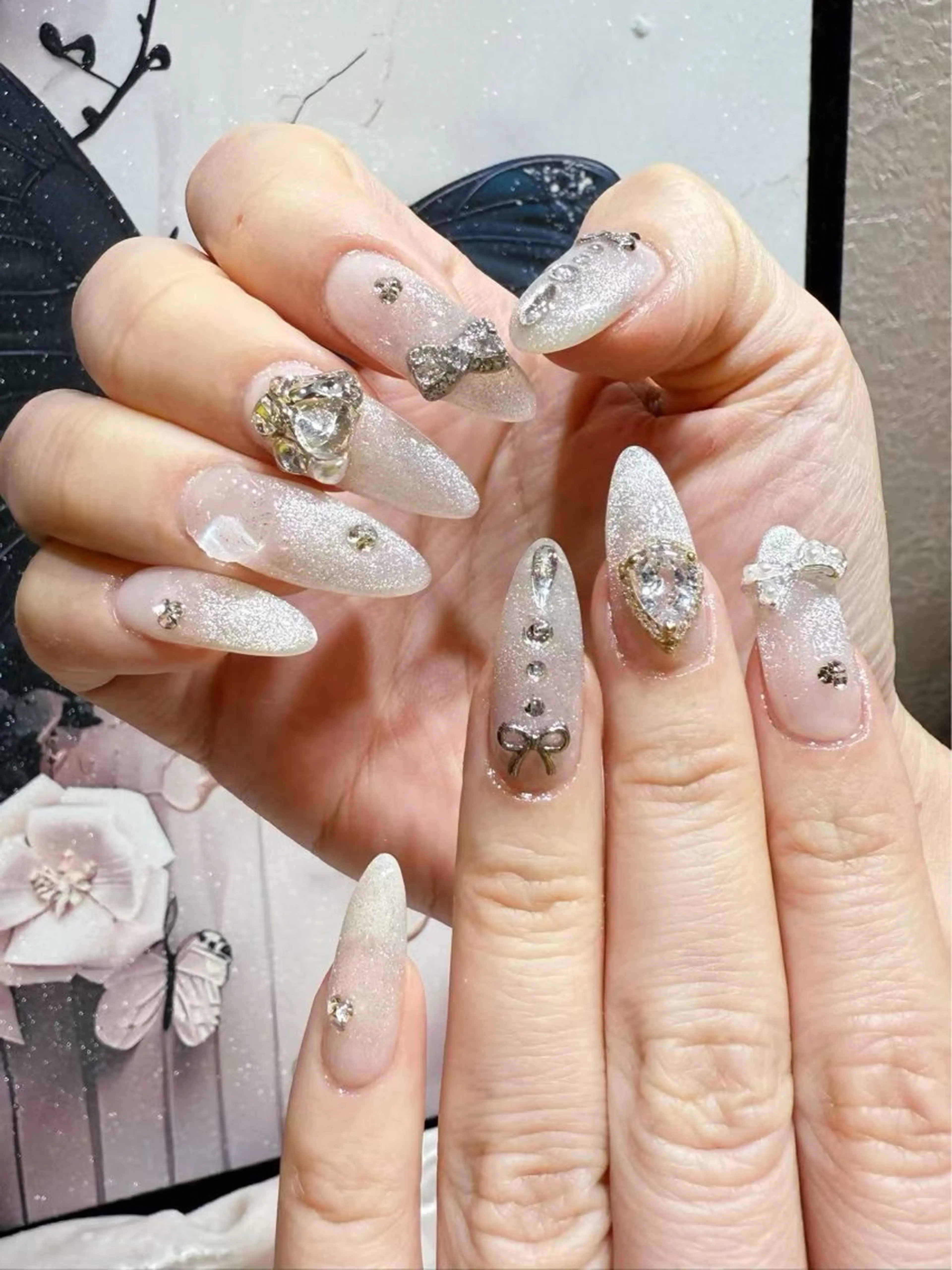 ネイル アートネイル フットネイル ジェルネイル ハート マグネットネイル Babarla Nailのネイルデザイン