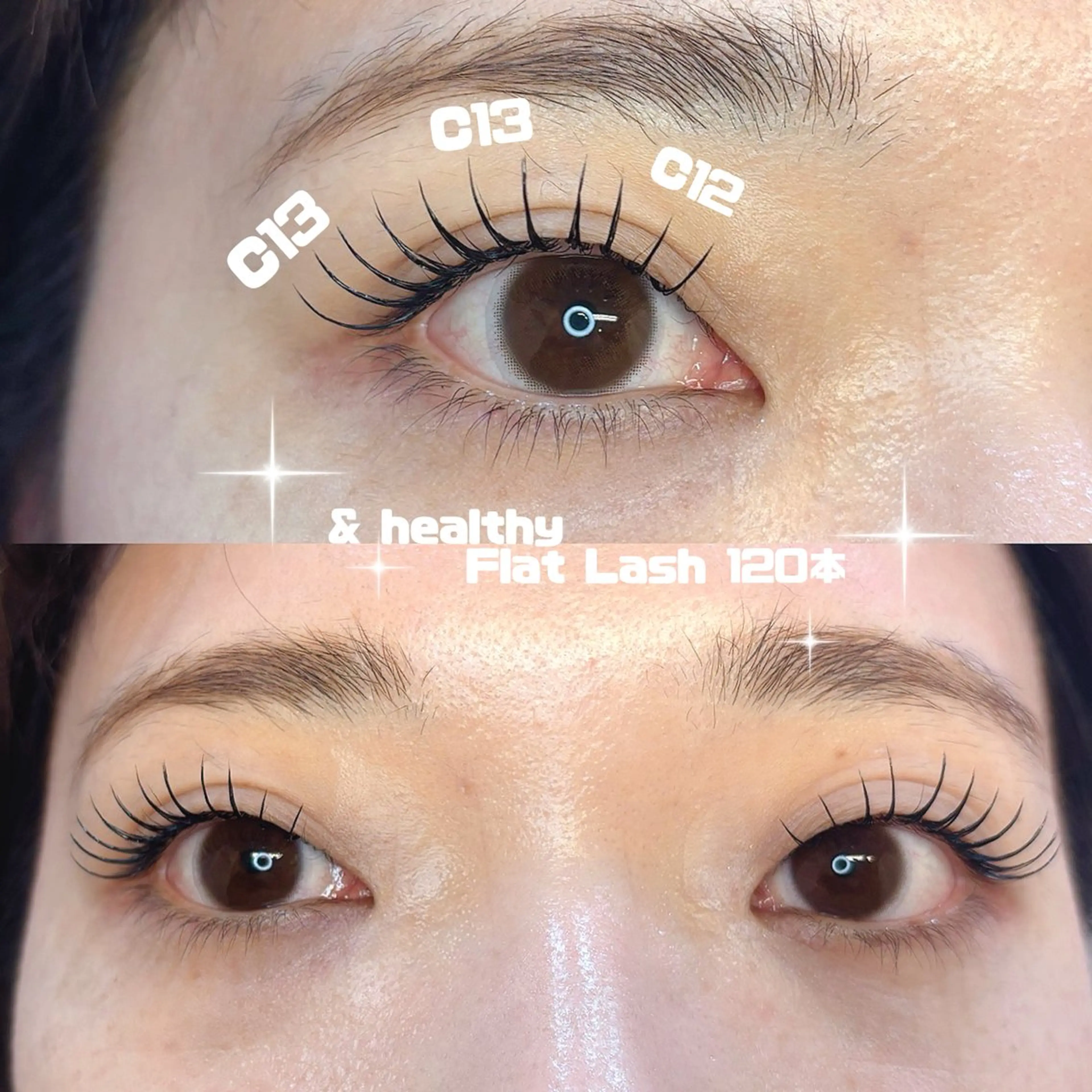 マツエク・マツパ 束感まつ毛 フラットラッシュ 一重×まつ毛パーマ マツパ ANEW__ RIRIKOのマツエク・マツパデザイン