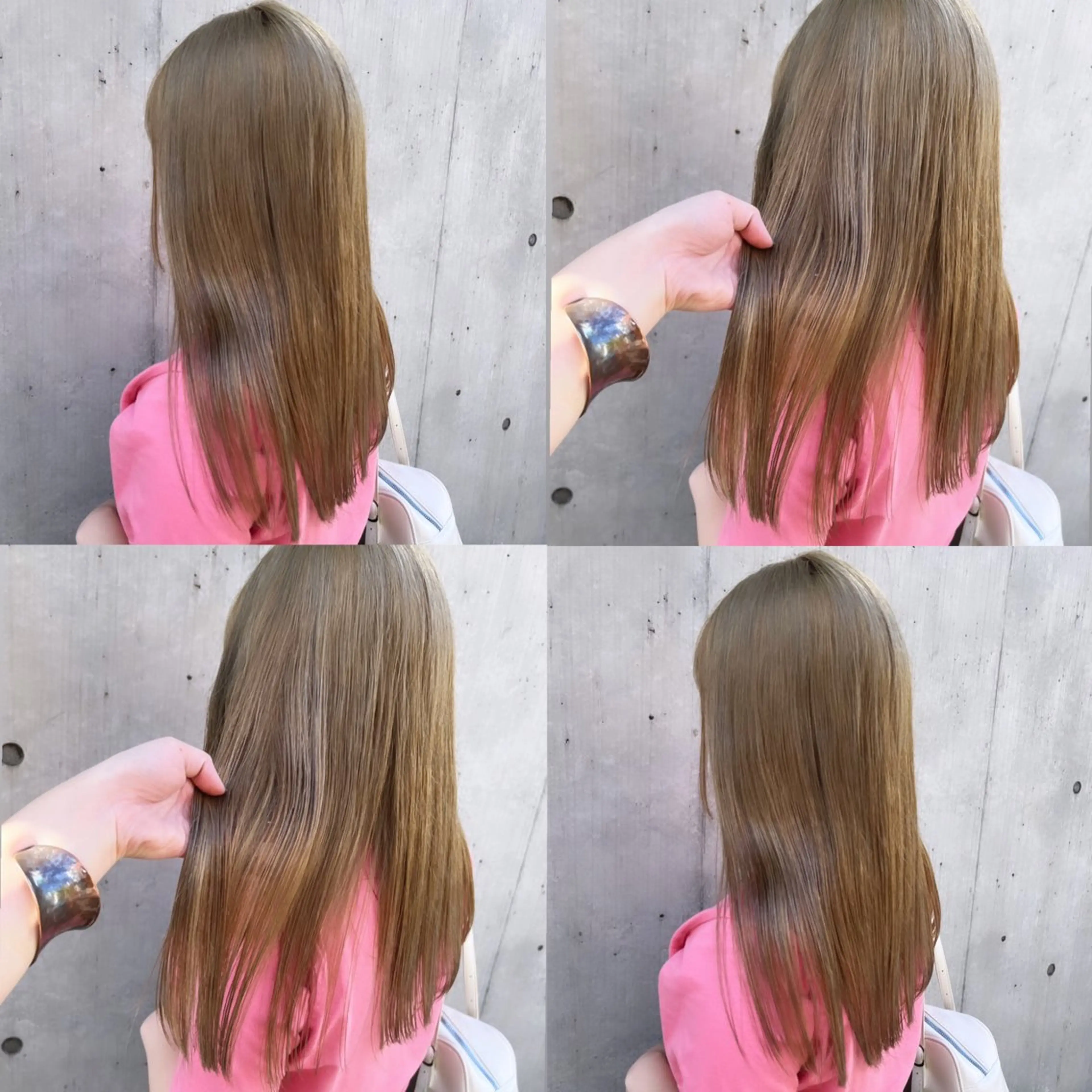 セミロング カラー ベージュカラー ダブルカラー ハイトーンカラー ハイトーンベージュ ミルクティーベージュ ヘアカラー トリートメント ヘッドスパ ヘアセット カジュアルを女っぽく 𝗮𝘆𝗮𝗰𝗼のヘアスタイル