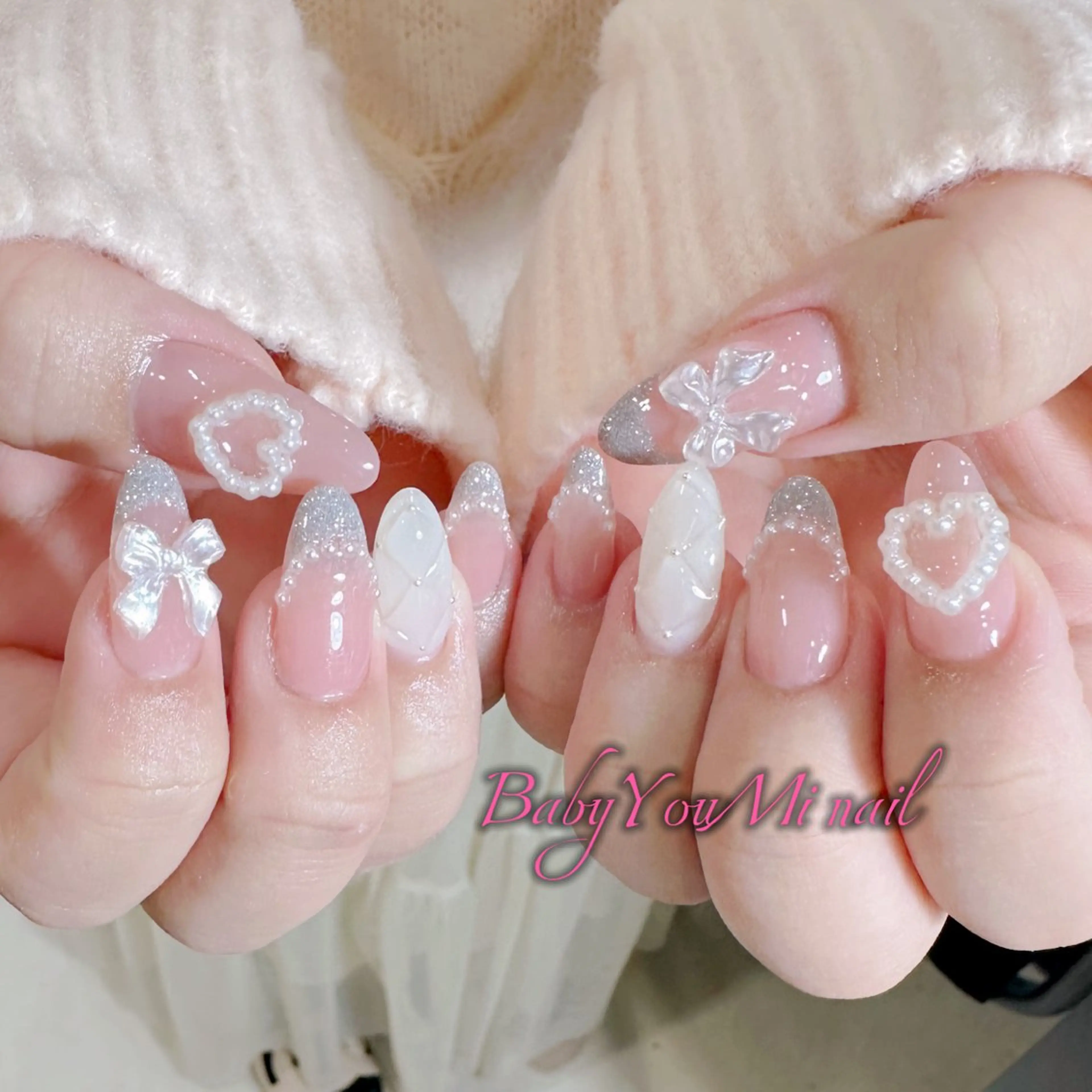 ネイル オーロラネイル 成人式 フットネイル フレンチネイル ジェルネイル ハンドネイル BabyYouMi nailのネイルデザイン