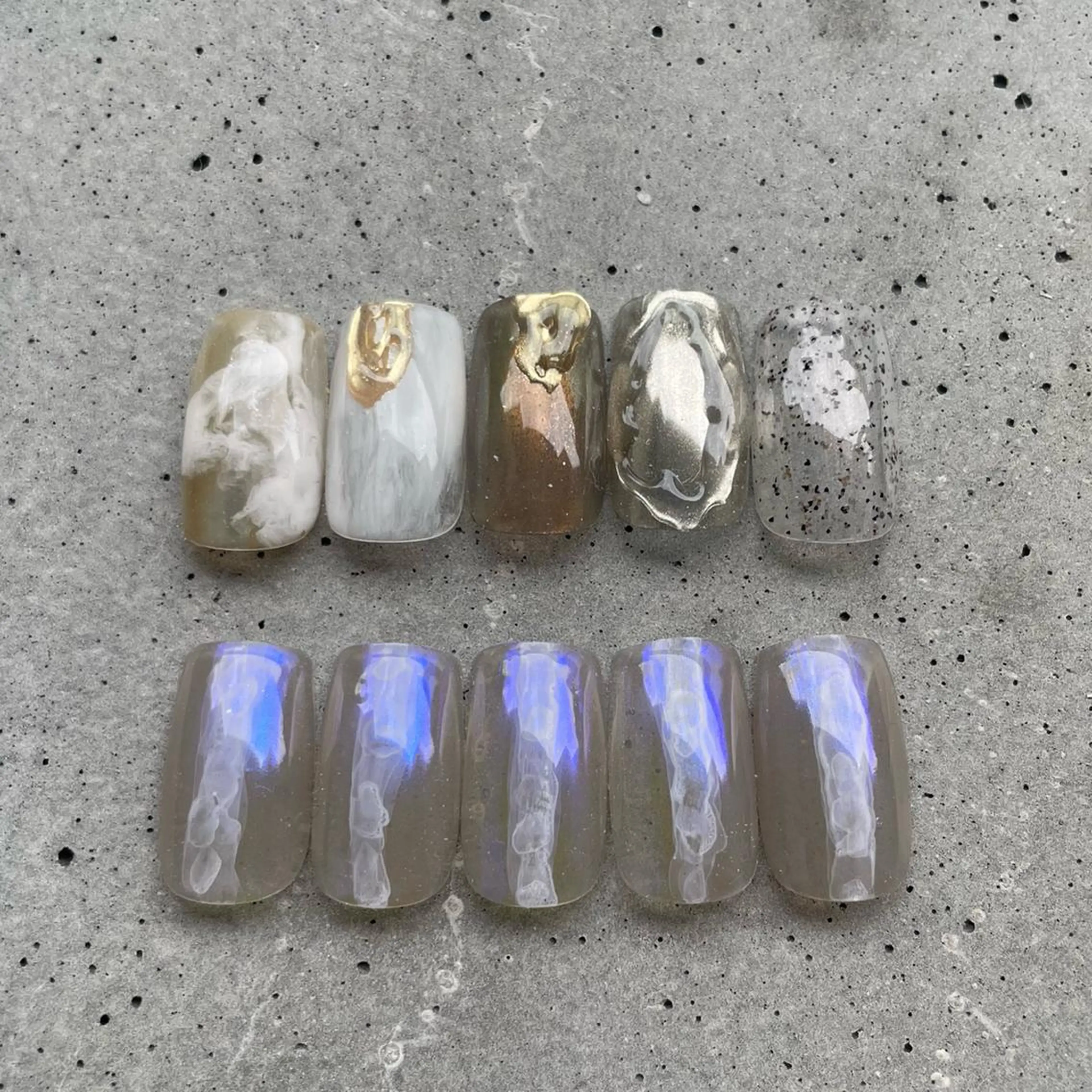 ネイル オーロラネイル カジュアル ジェルネイル ミラーネイル ニュアンスネイル ハンドネイル ハンドケア lylynail YUUKAのネイルデザイン