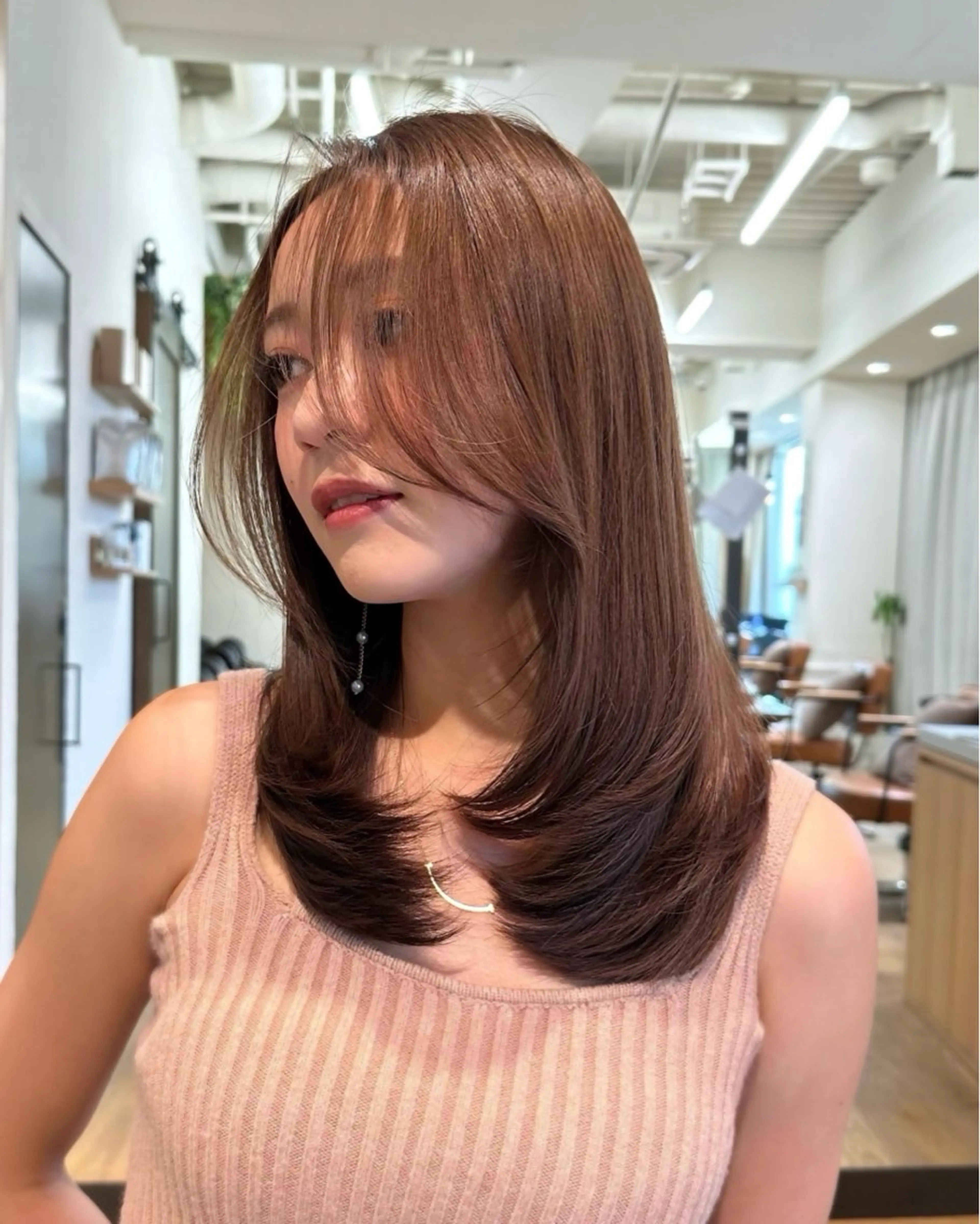 セミロング カラー パーマ ヘアアレンジ ⭐️銀座/ショート/ 艶カラー/りょうがのヘアスタイル