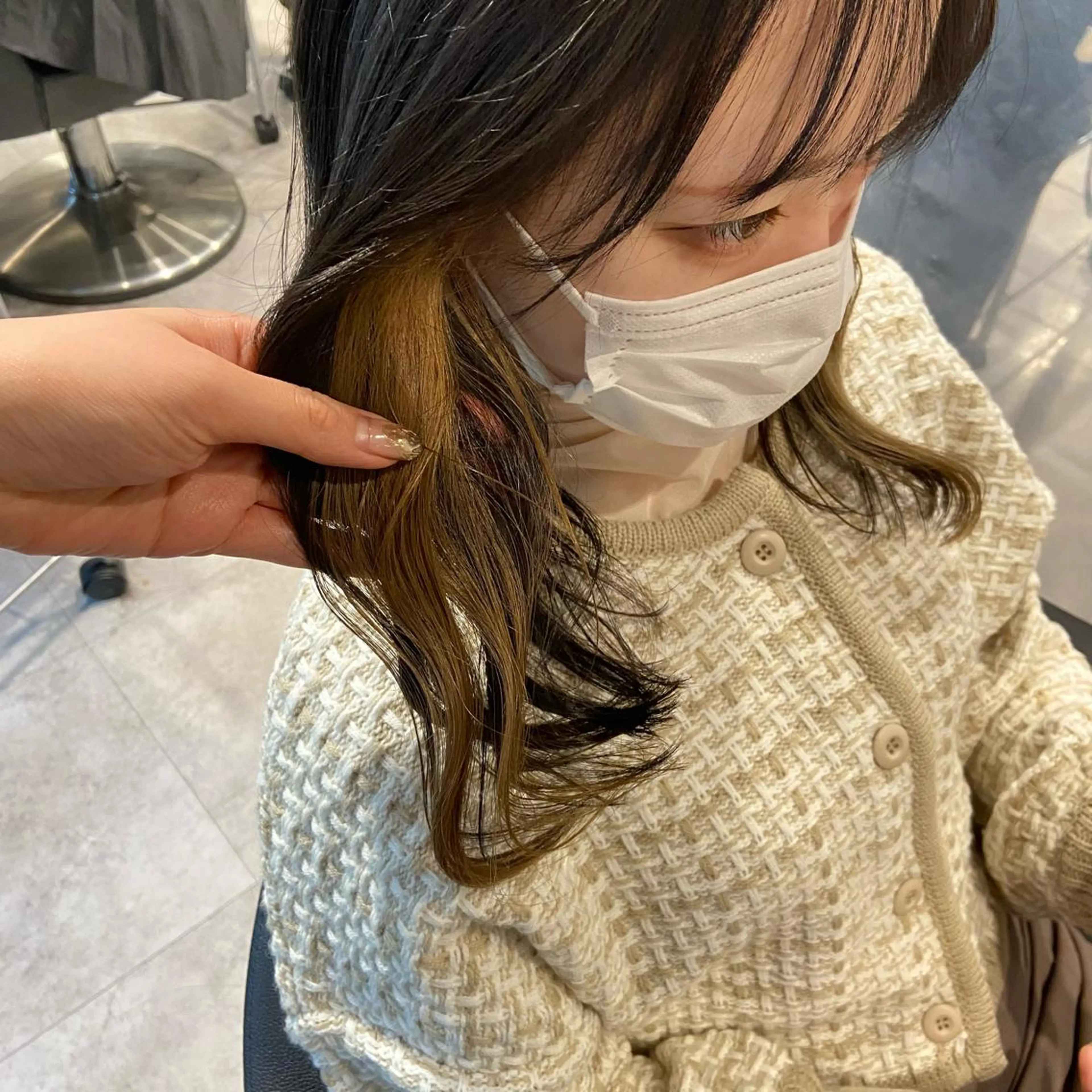 セミロング アッシュ ピンクブラウン パープルカラー 髪質改善 トリートメント MEI🎀垢抜けカラ ー🎀韓国styleのヘアスタイル