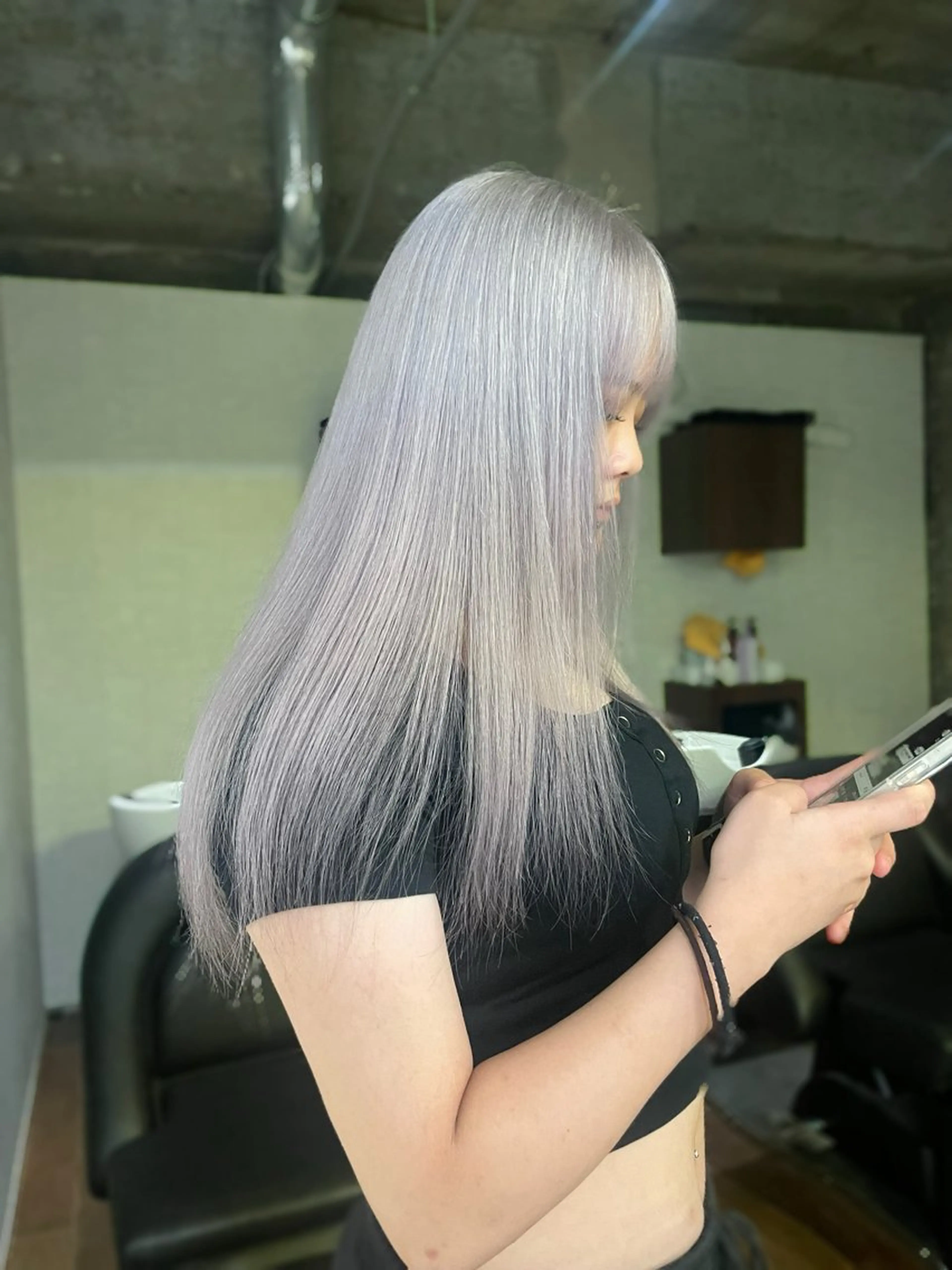 ロング カラー ヘアカラー ハイトーン/メンズ/ デザイン/梅田/ミユのヘアスタイル