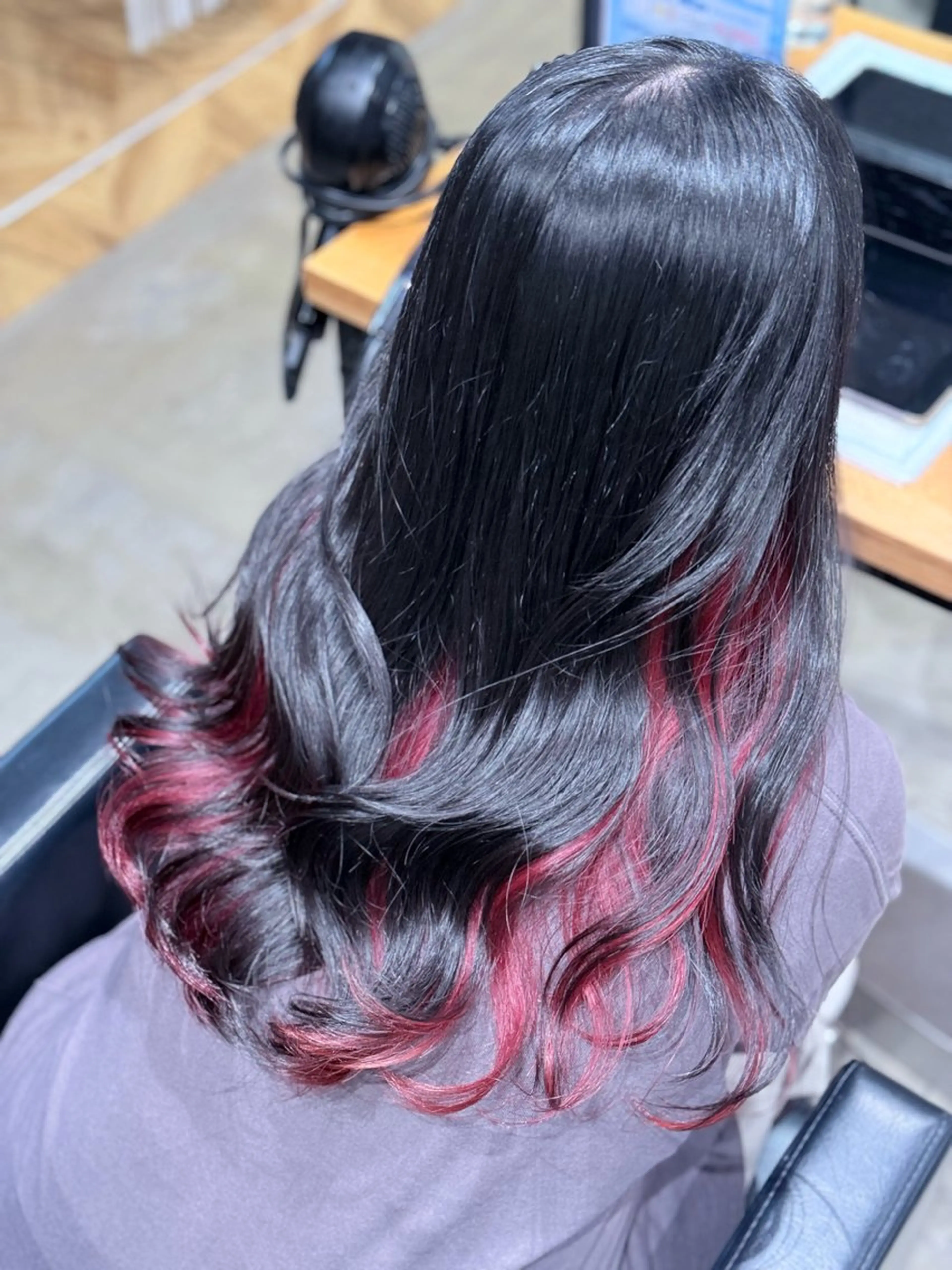 ロング カラー インナーカラー レッドカラー ヘアカラー Hirose Ryoのヘアスタイル