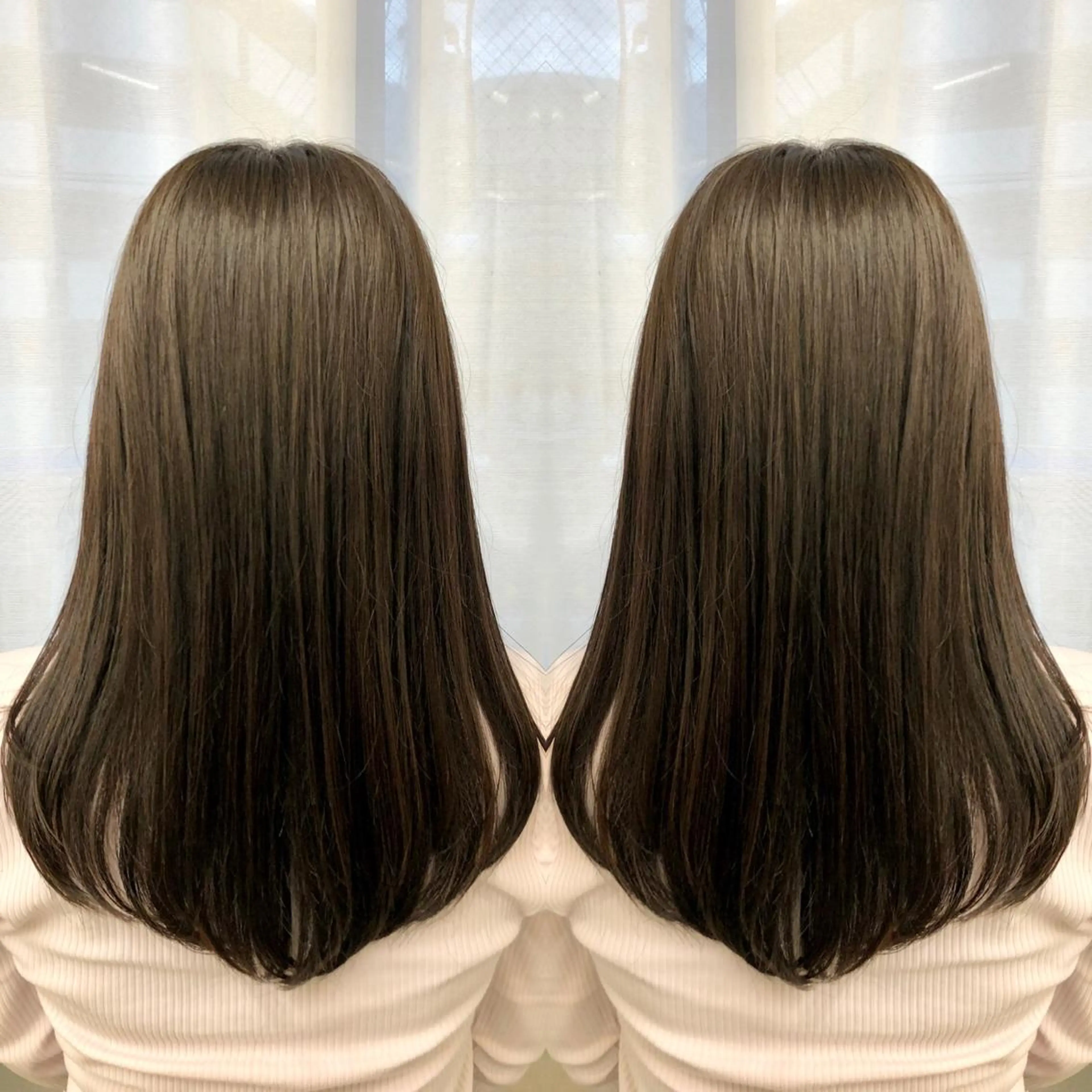 セミロング カラー カット ヘアカラー トリートメント 天野 涼のヘアスタイル