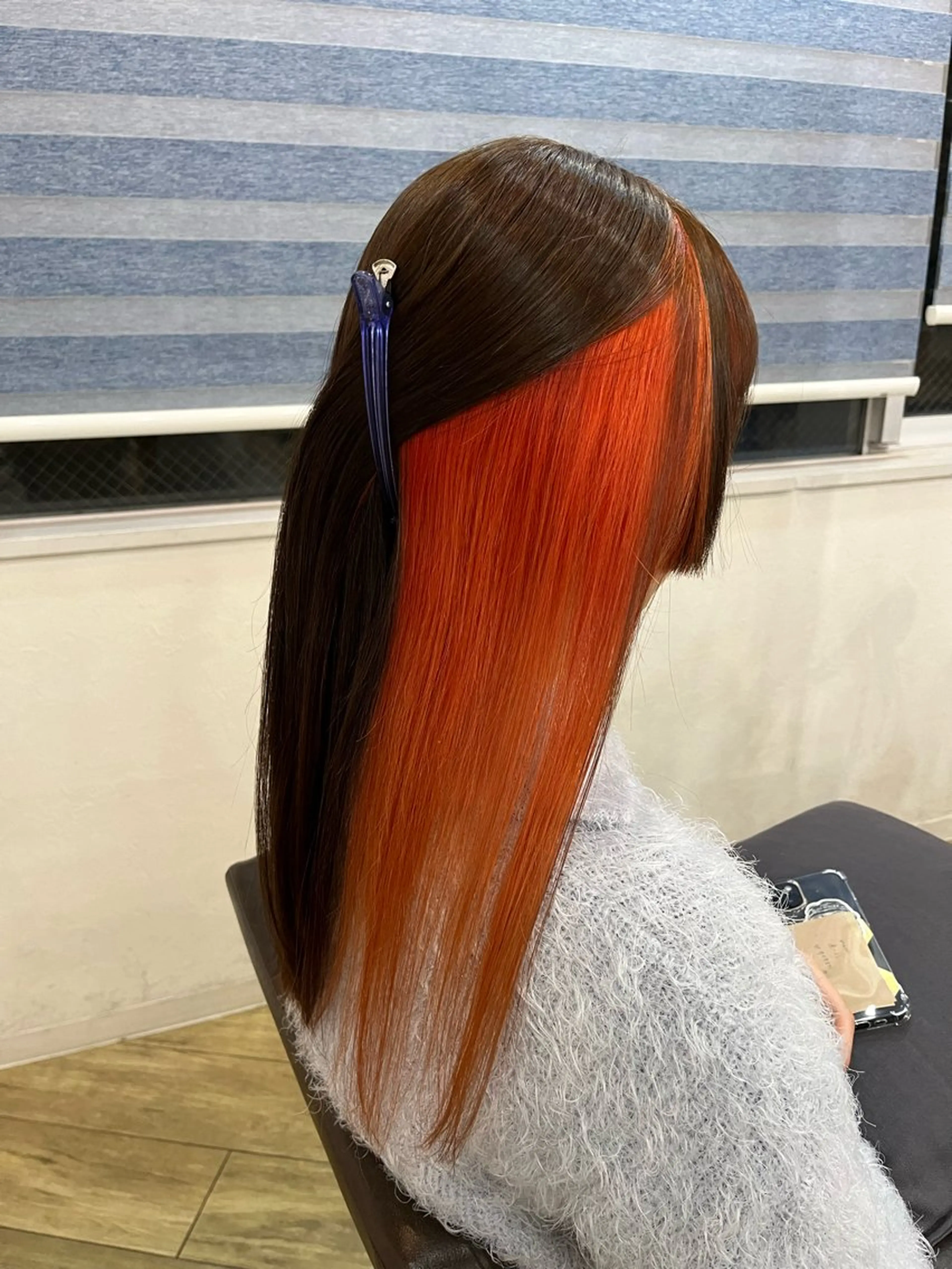 ロング カラー オレンジ カット ヘアカラー トリートメント 似合わせ/ブリーチ/ 髪質改善/ミクෆ‪のヘアスタイル