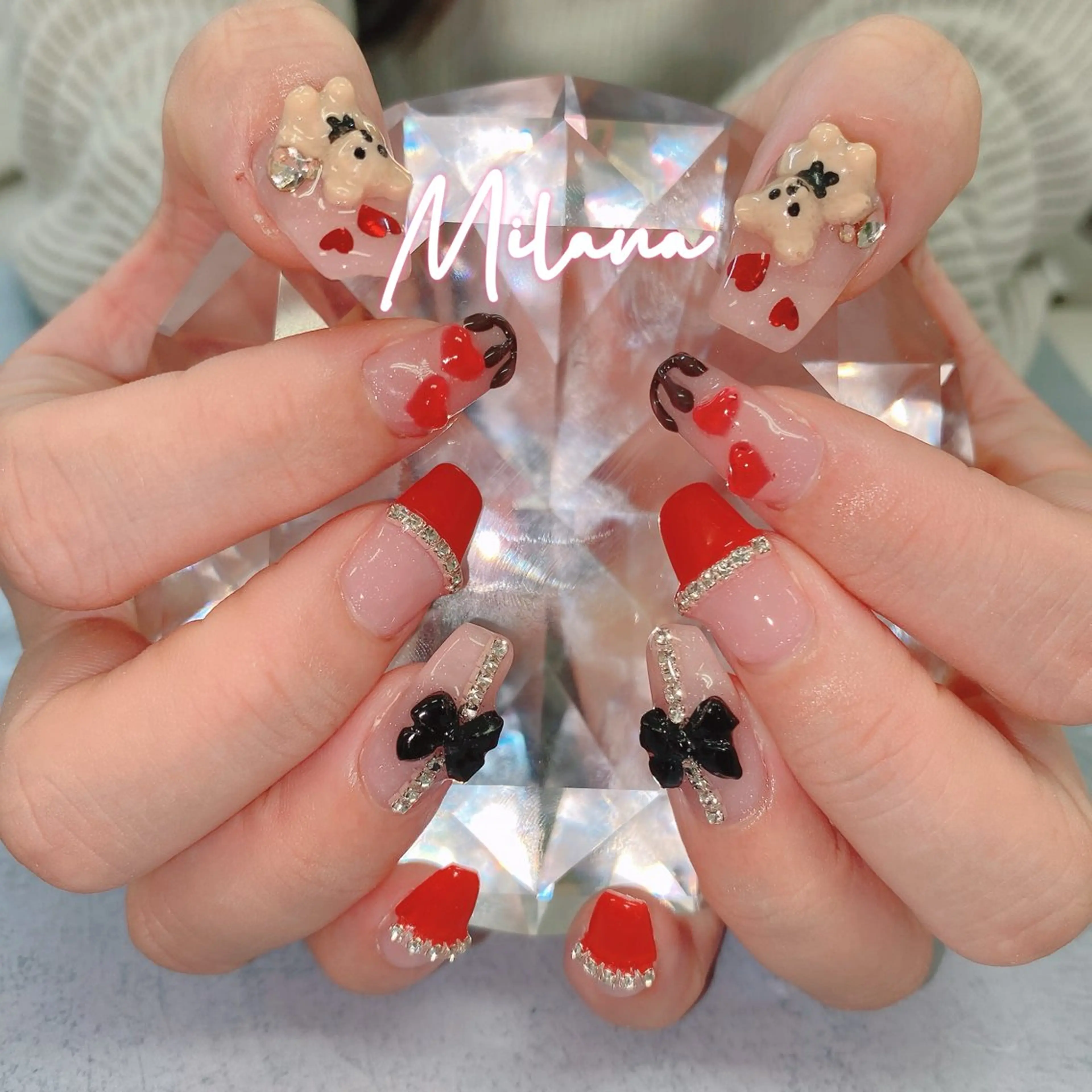 ネイル バレンタイン ハンドネイル Milana （研修生メニュー）のネイルデザイン