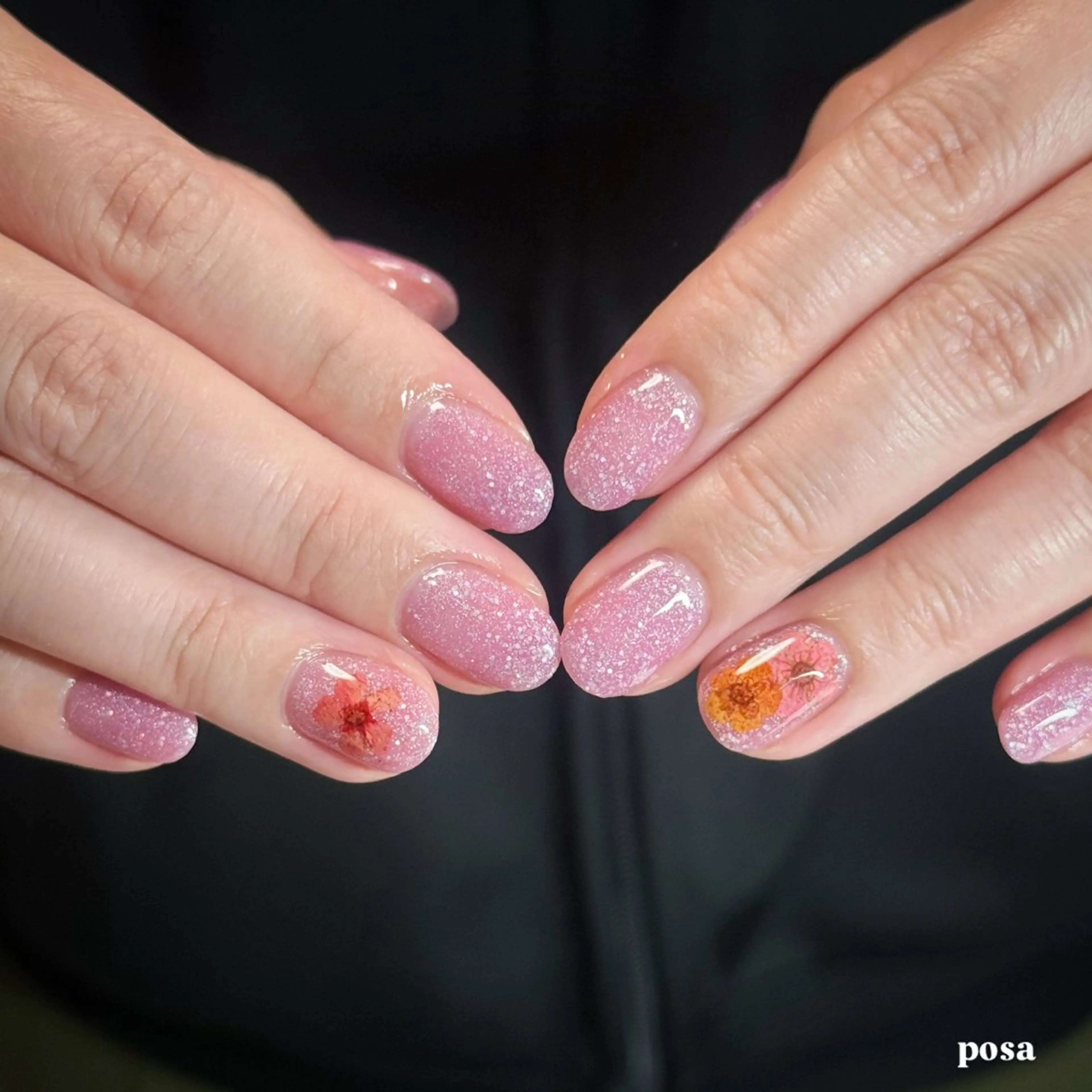ネイル アートネイル フラワーネイル ワンカラーネイル シンプルネイル ハンドネイル posa nail モエミのネイルデザイン