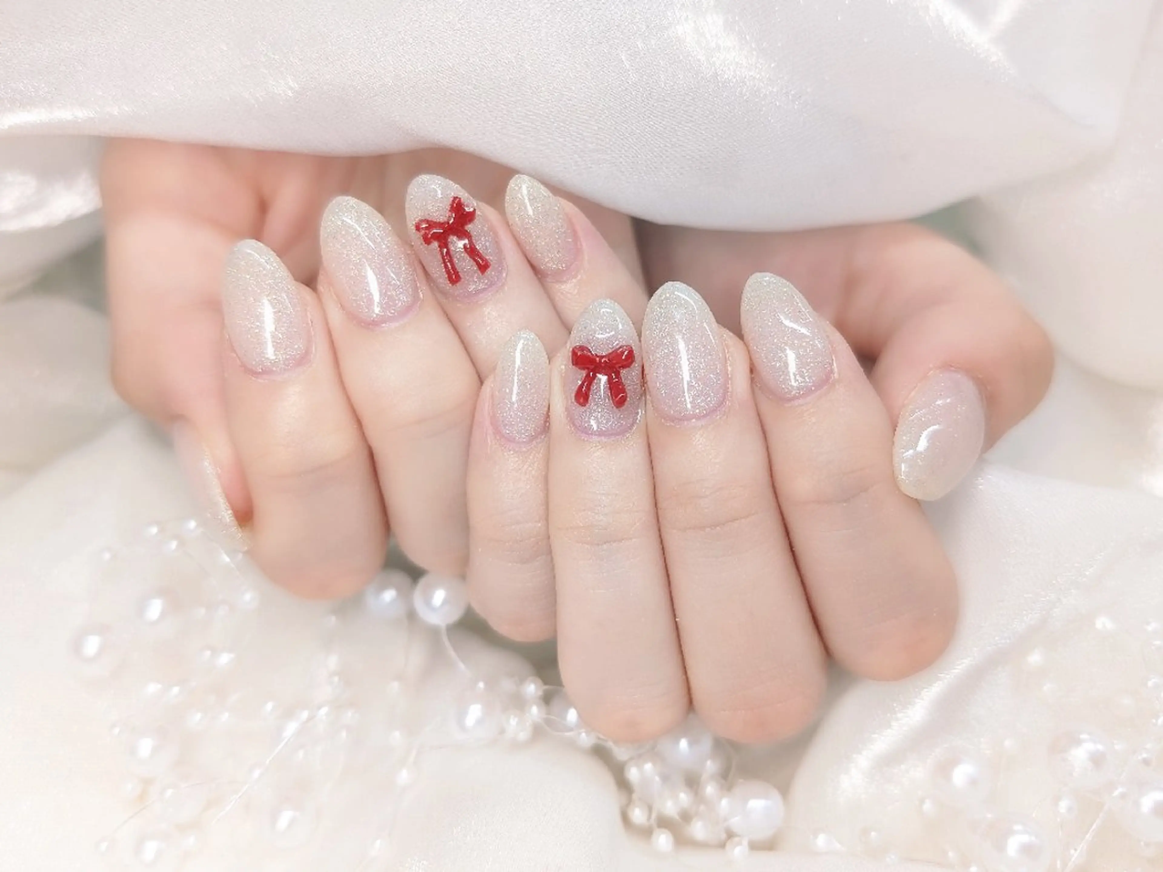 ネイル チークネイル 長さ出し フラッシュネイル フレンチネイル ジェルネイル Chouette Nailのネイルデザイン