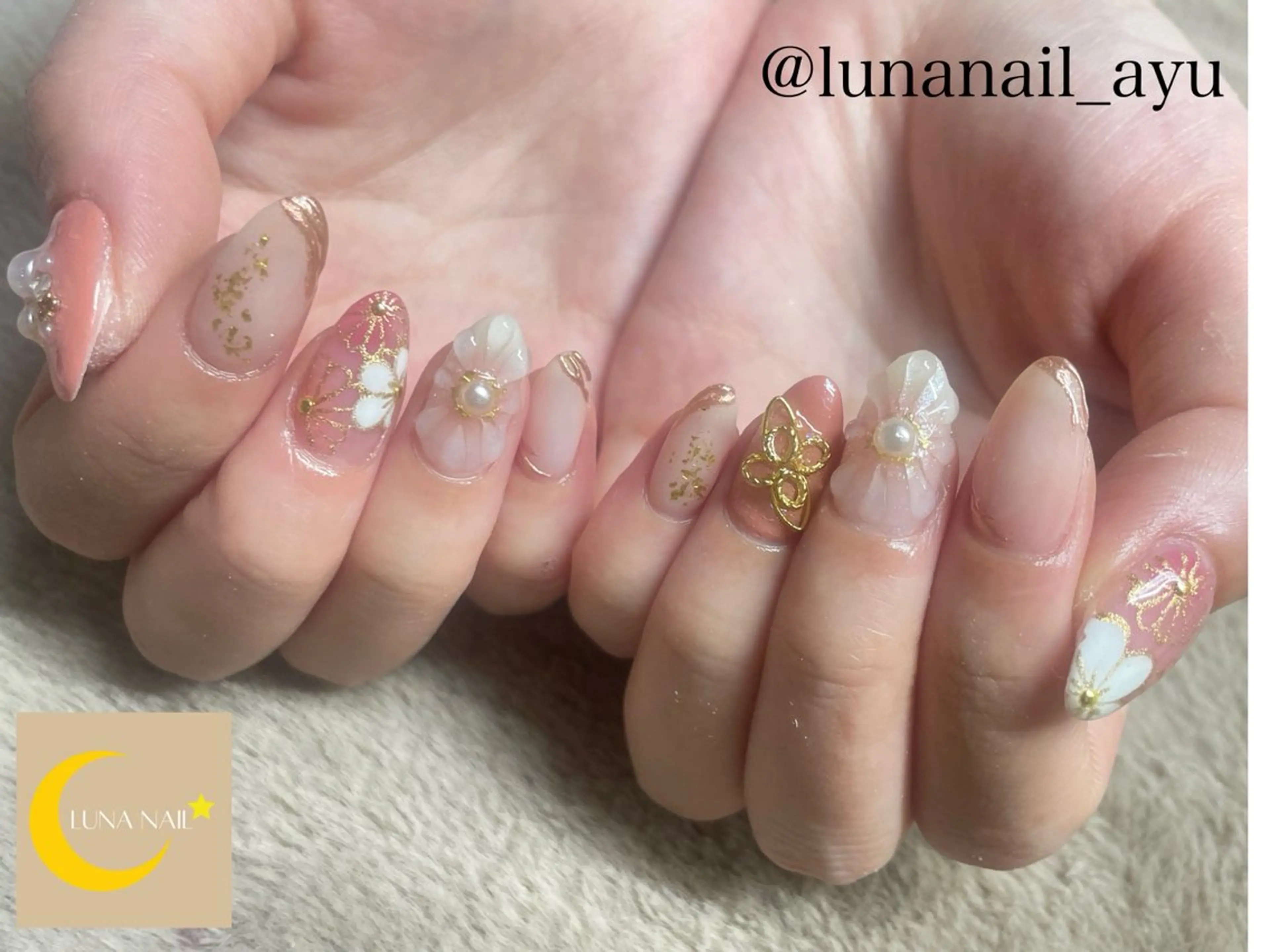 ネイル 卒業式 春ネイル ハンドネイル LUNA NAIL ayuのネイルデザイン