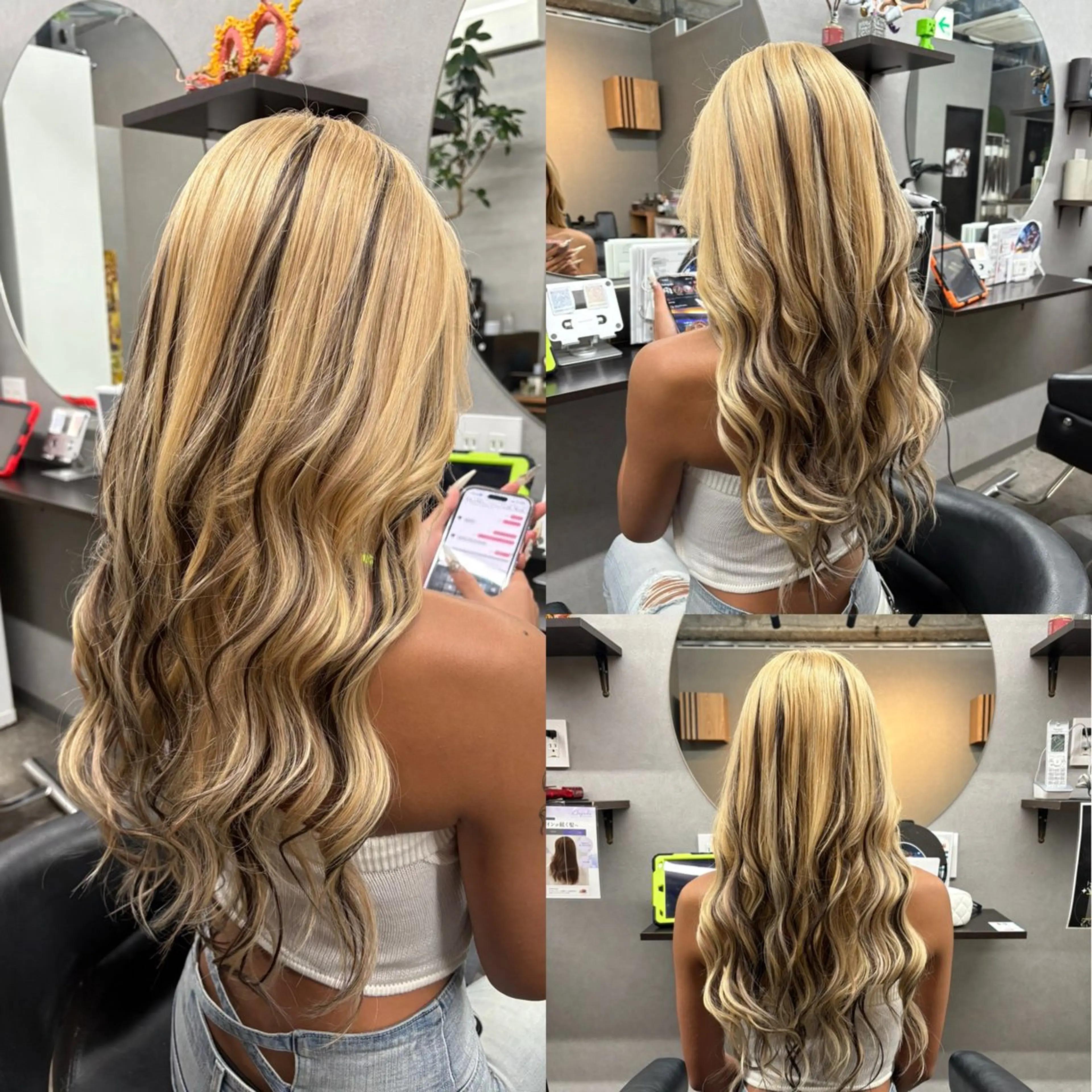 ミディアム カラー ヘアアレンジ ブリーチ ケアブリーチ エクステ カット ヘアカラー エクステ ✨最強美容師✨ 💙にっしー西村💙のヘアスタイル