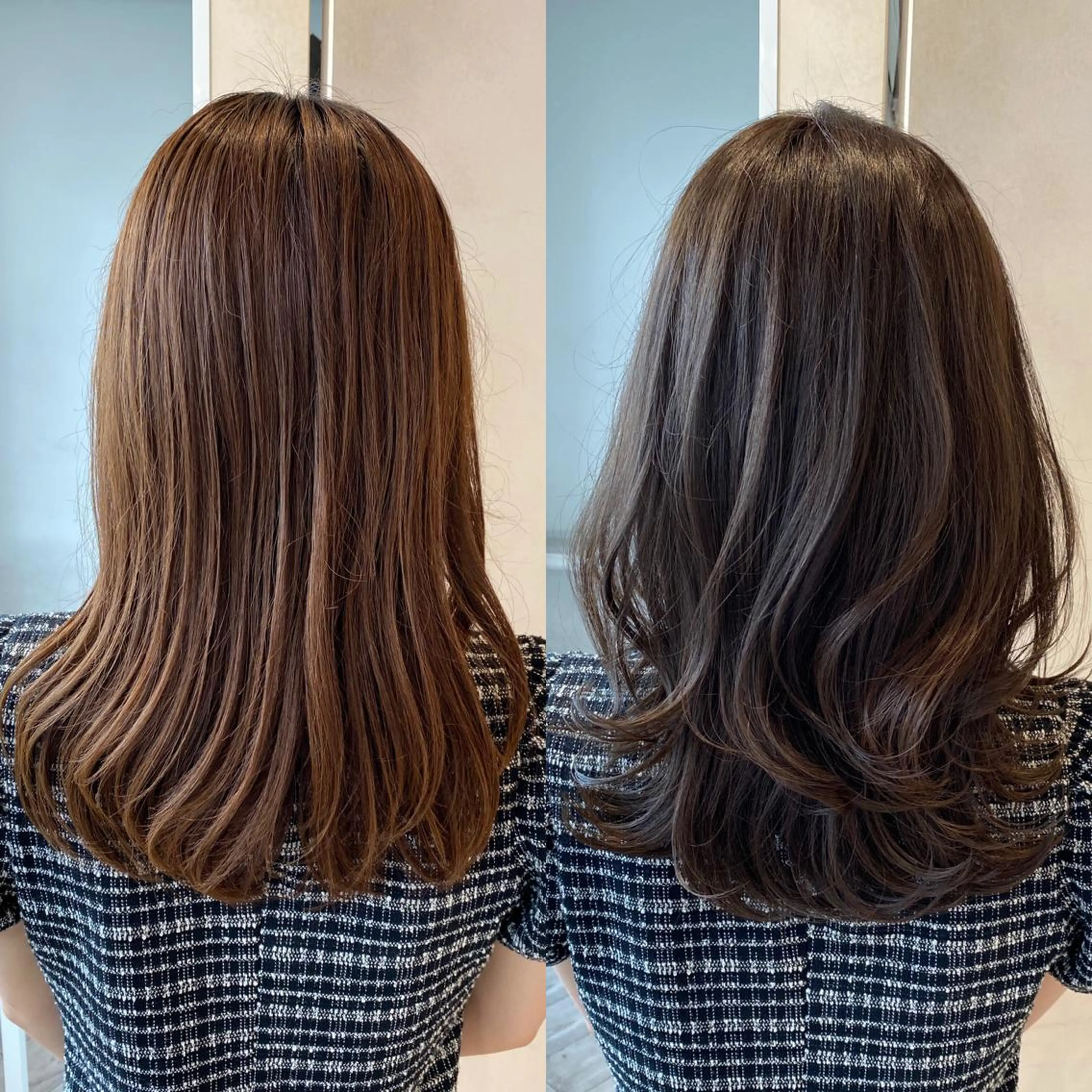 ミディアム カラー カット ヘアカラー トリートメント 顔まわりカット🌟 くびれヘア/寺門遥輝のヘアスタイル