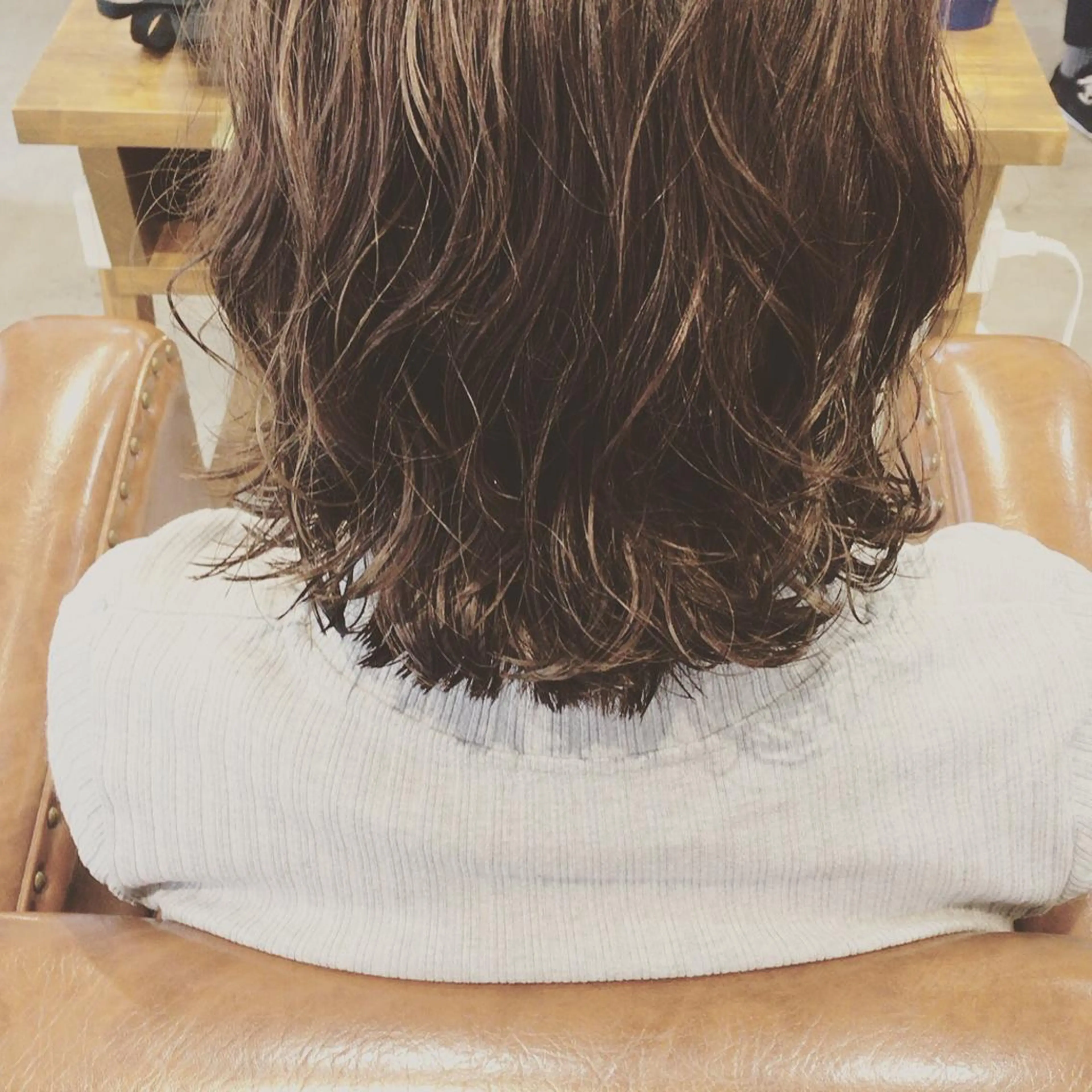 ミディアム パーマ 品田 真里のヘアスタイル