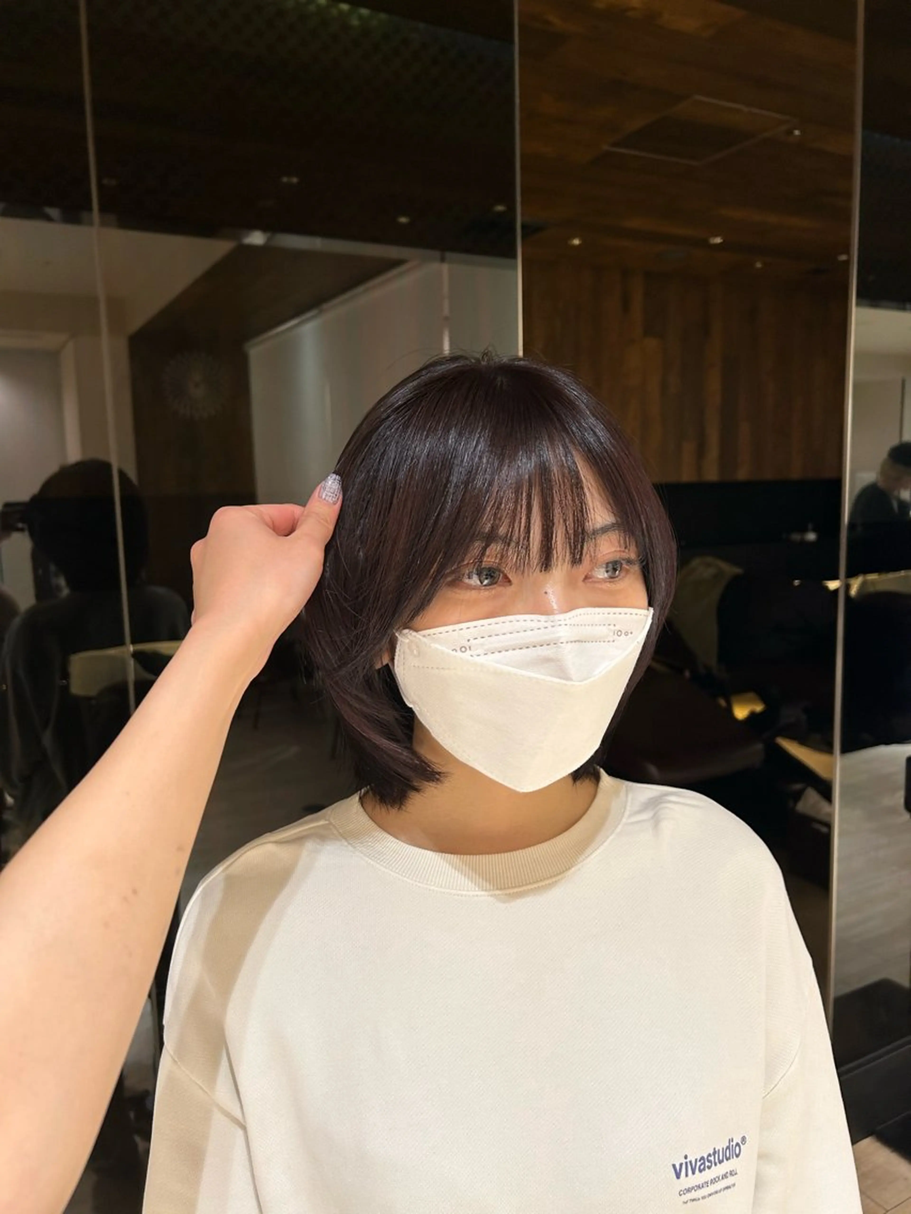 ショート ヘアカラー トリートメント 韓国ヘア/顔周り ヘアセット/加藤優里のヘアスタイル