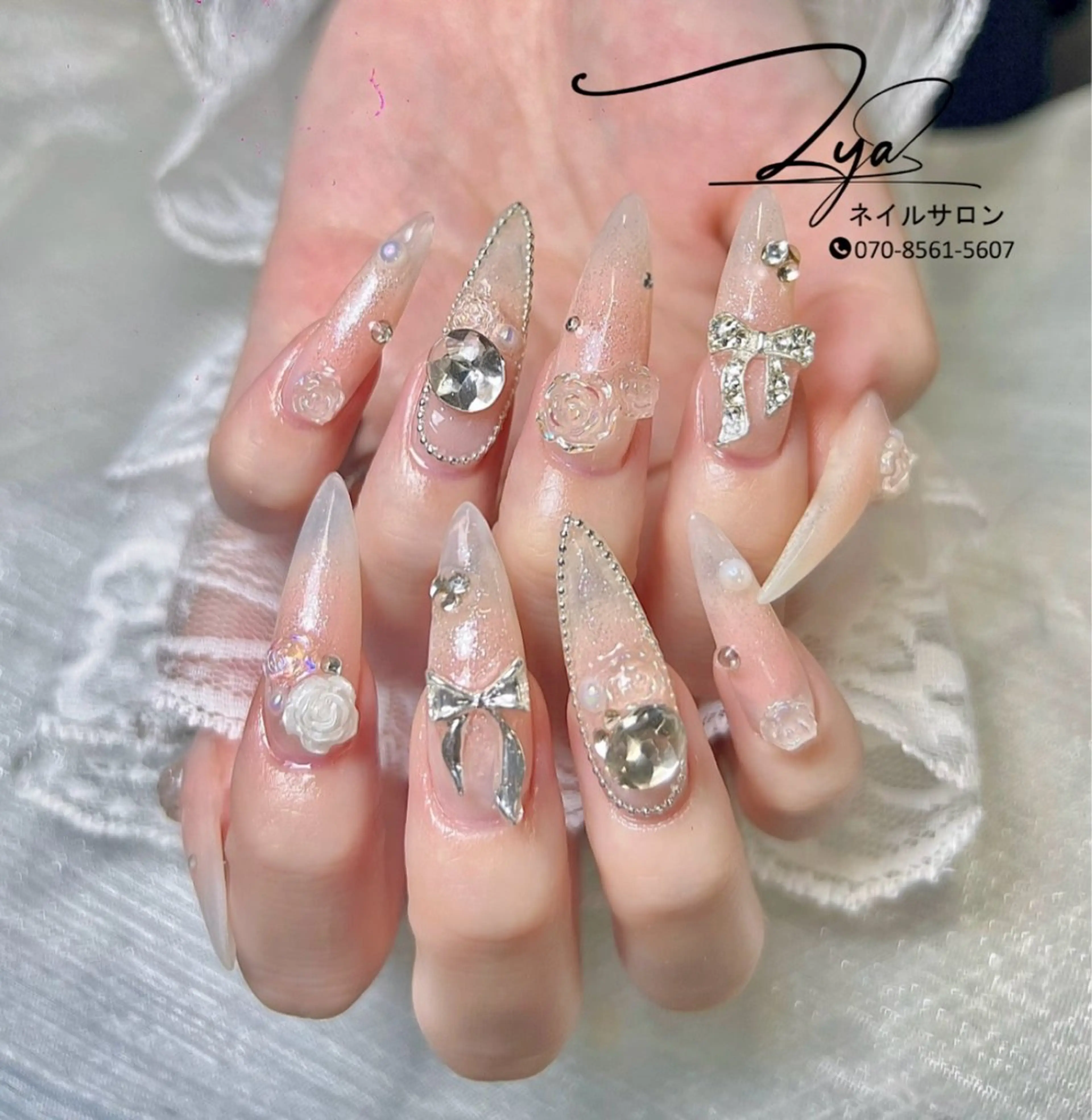 ネイル 長さ出し ネイルチップ Lya Nail Salonのネイルデザイン