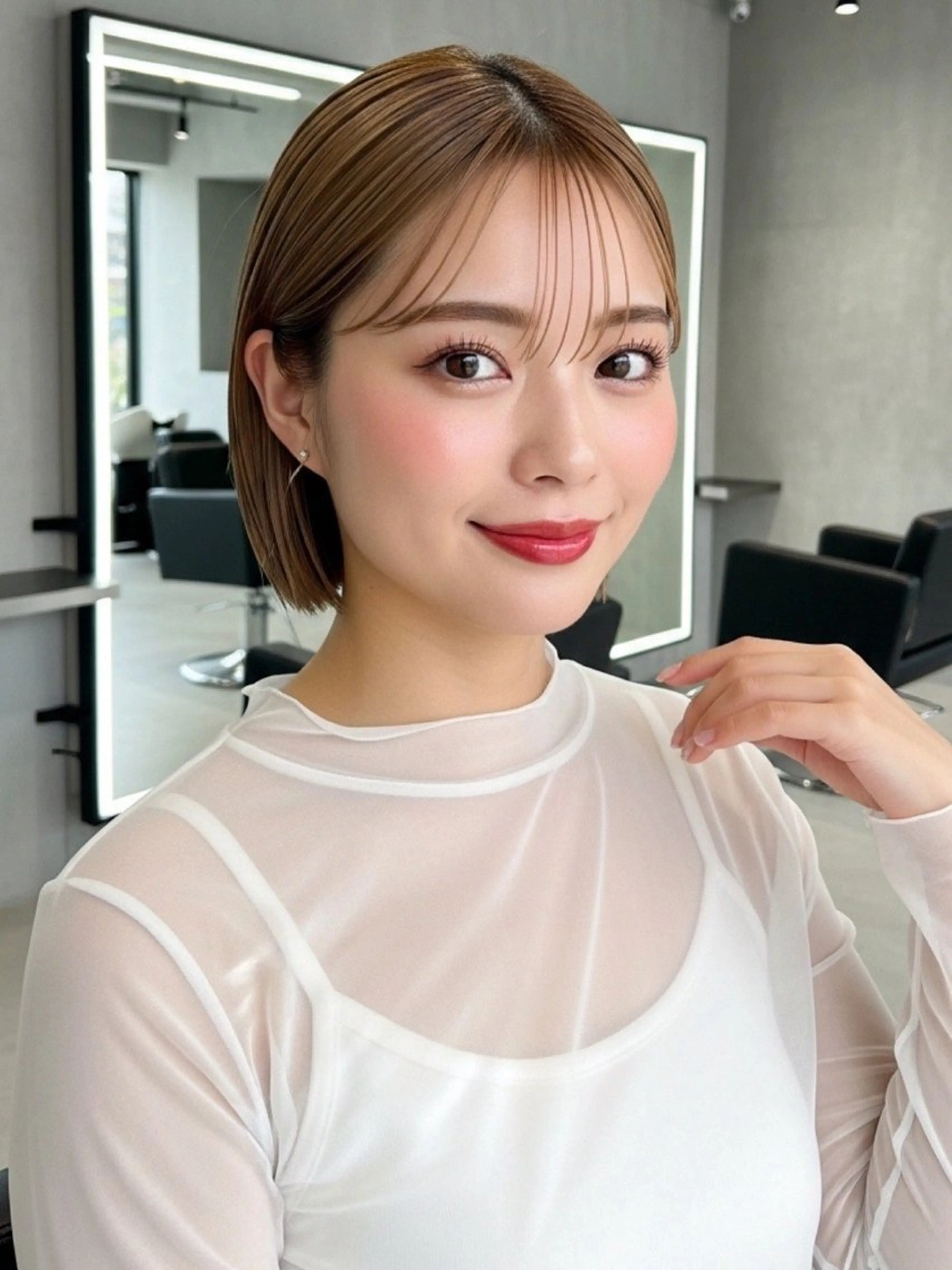 ショート 似合わせボブ✖️ 韓国レイヤー✨小関のヘアスタイル