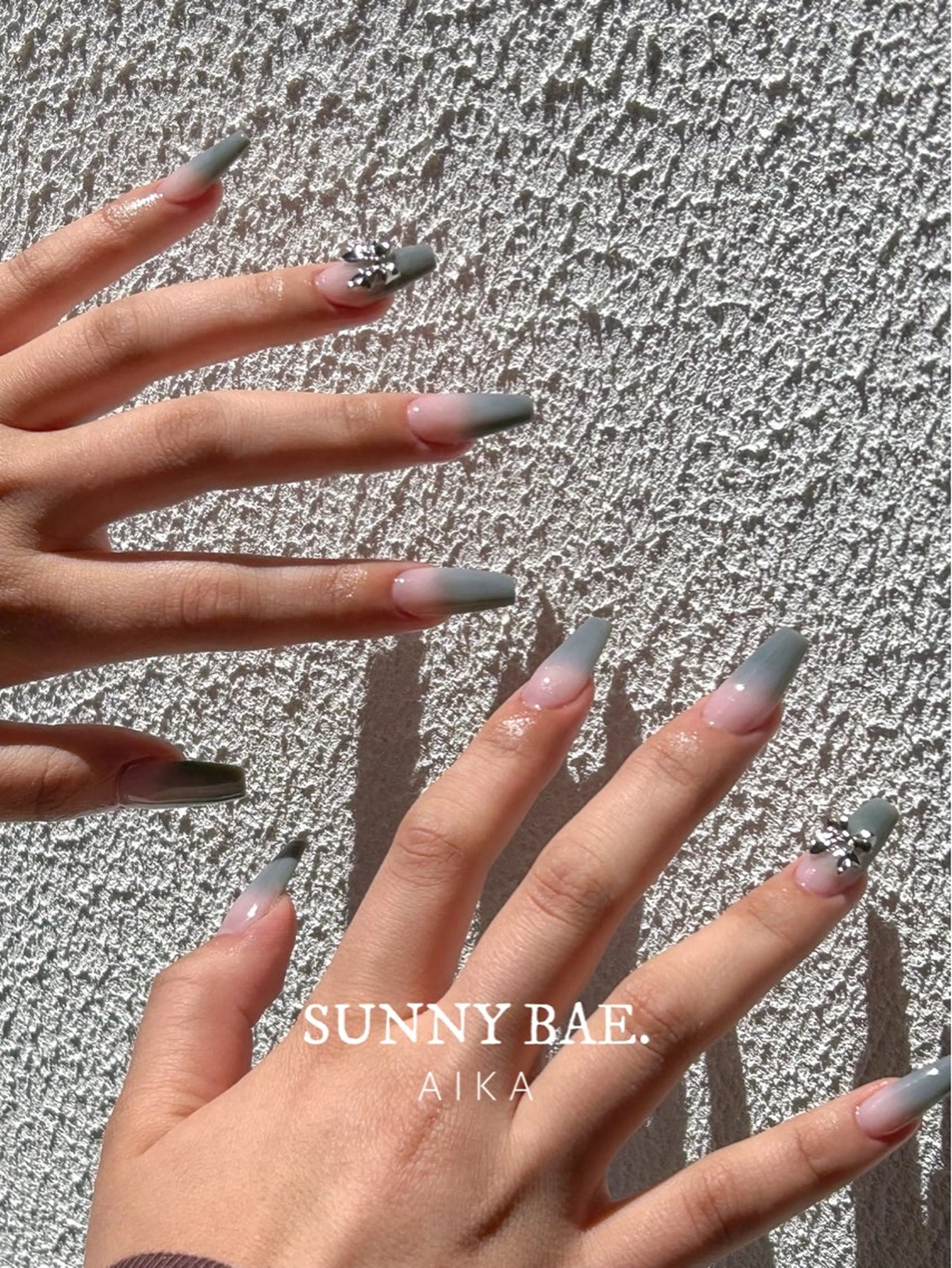 ネイル グラデーション ロングネイル スカルプネイル Made By AIKAのネイルデザイン