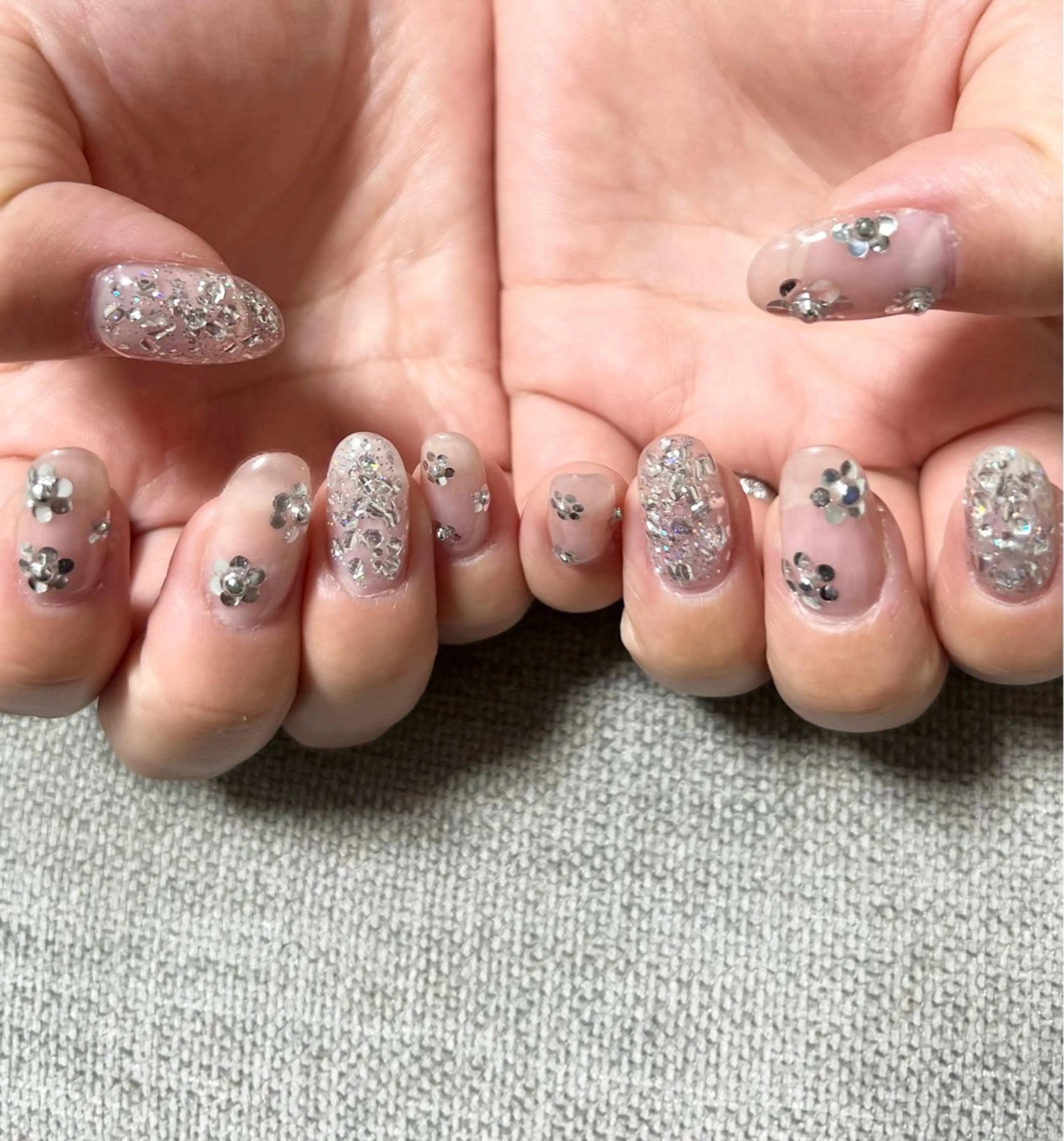 ネイル フラワーネイル ホログラムネイル ハンドネイル AJ nailのネイルデザイン