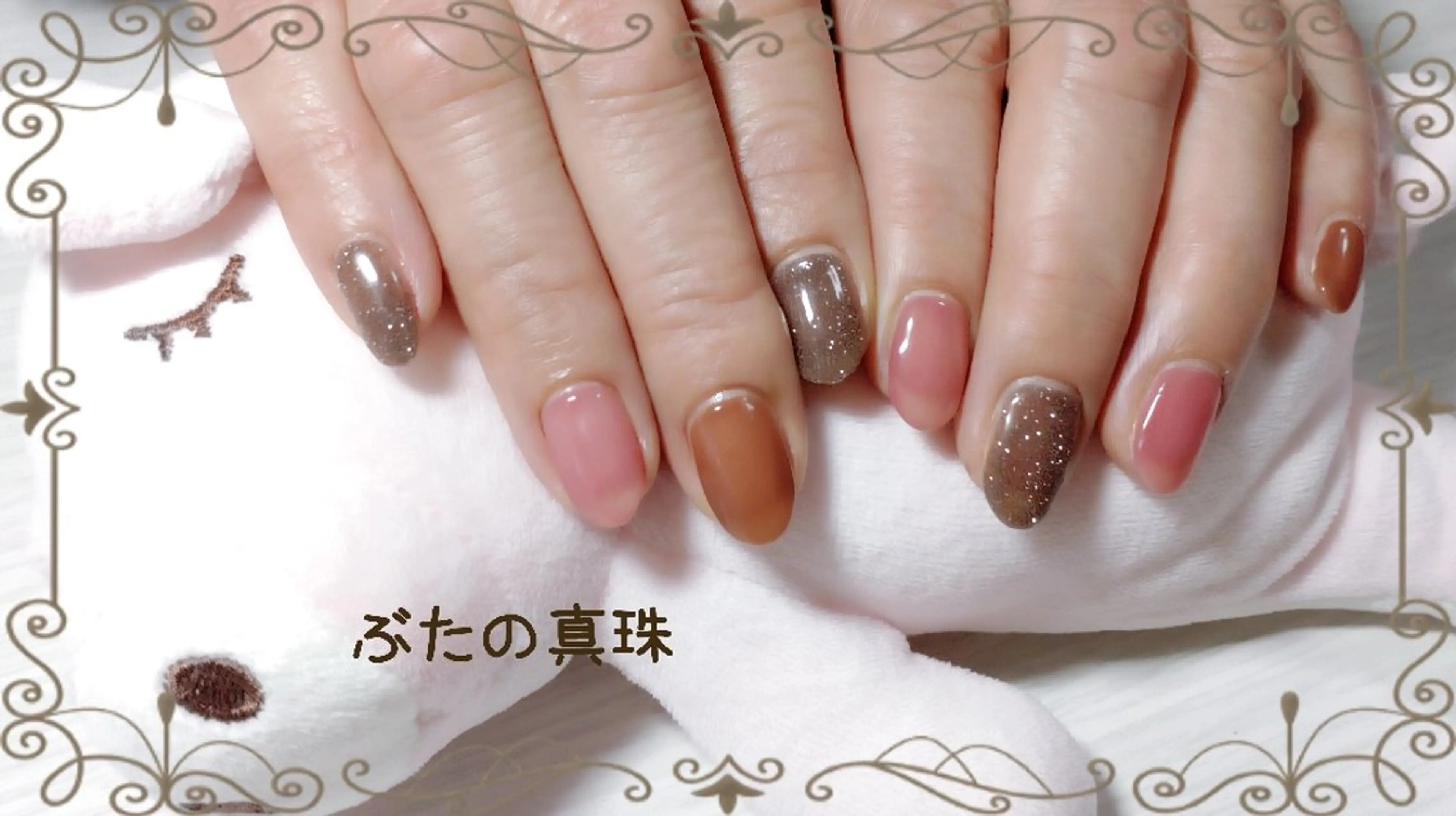 ネイル ボルドー ブラウン ワンカラーネイル ハンドネイル 林 珠里のネイルデザイン