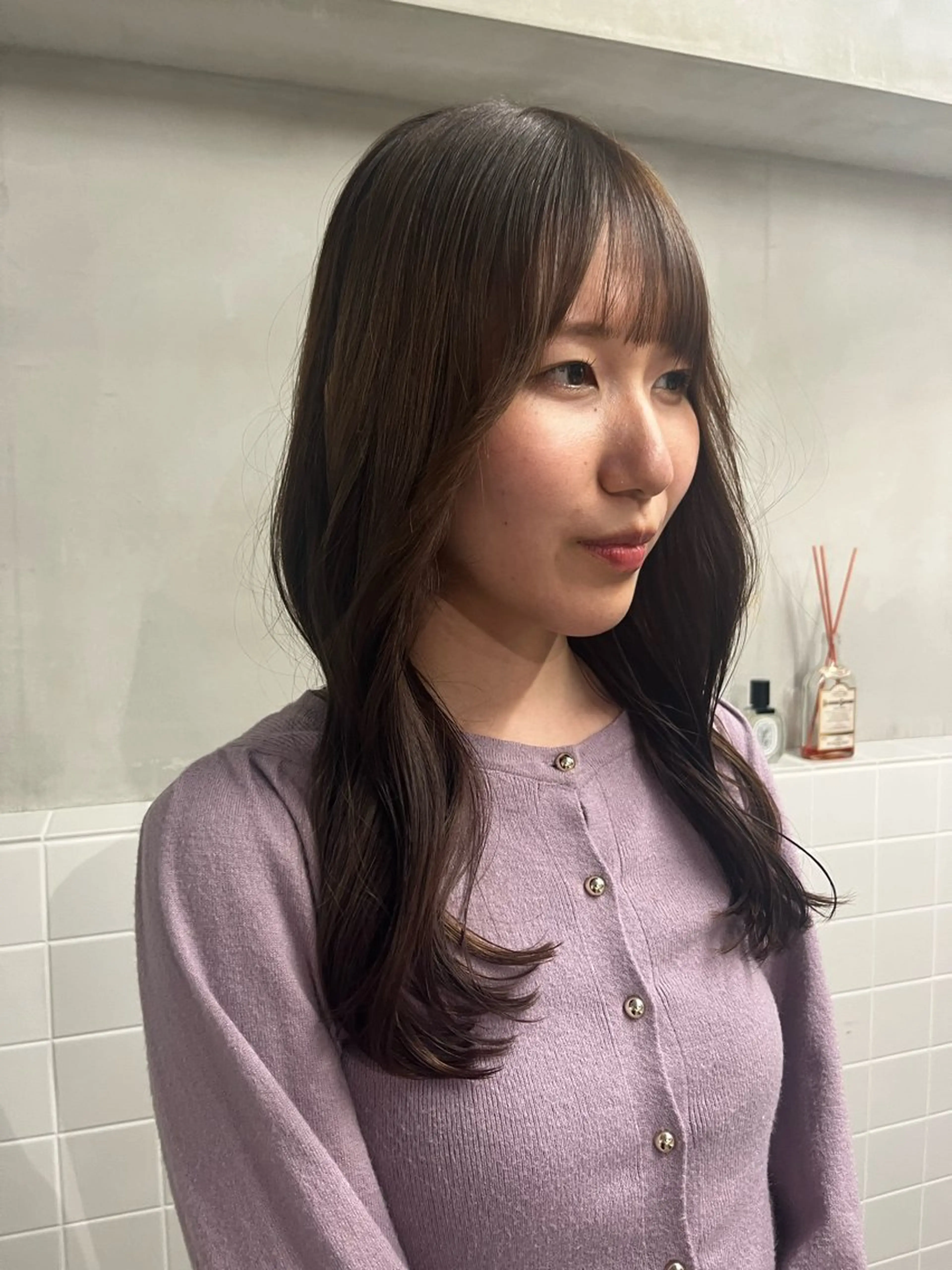 ロング カラー ブラウンカラー ナチュラルブラウン anon Loemのヘアスタイル