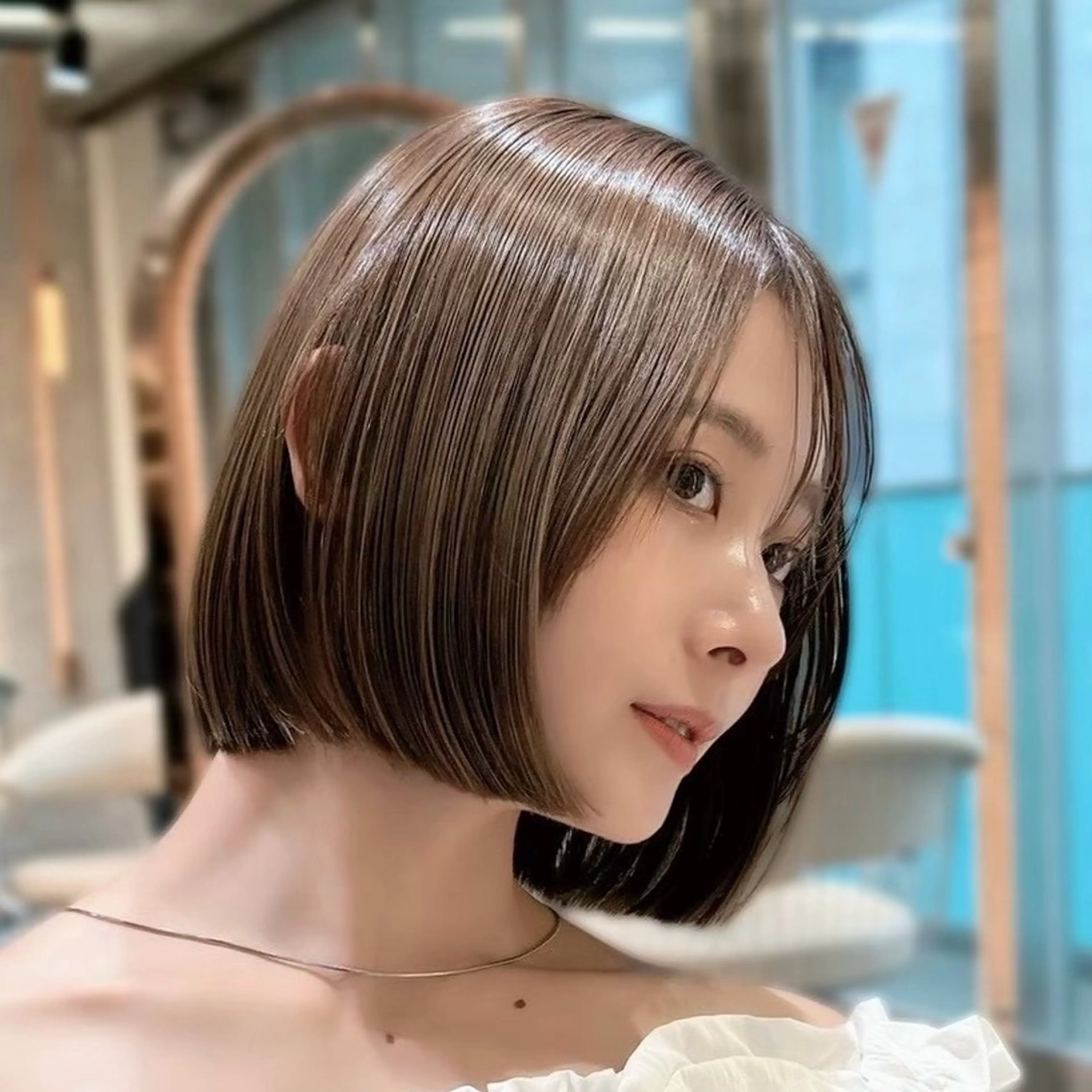 ミディアム カット 縮毛矯正 トリートメント ♥️ボブレイヤー/ minami♥️のヘアスタイル