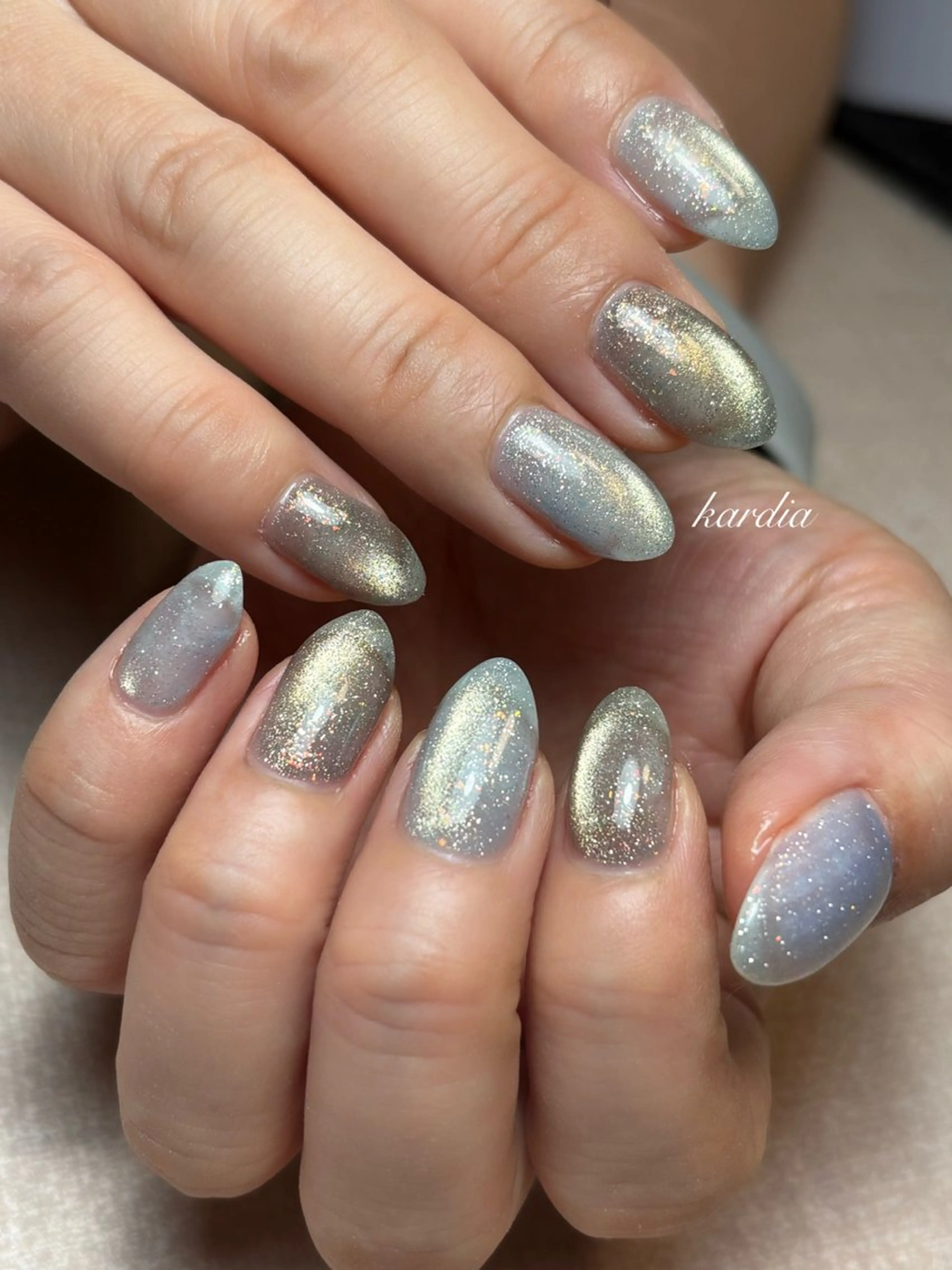 ネイル ハンドネイル καρδιά -ｶﾙﾃﾞｨｱ-のネイルデザイン