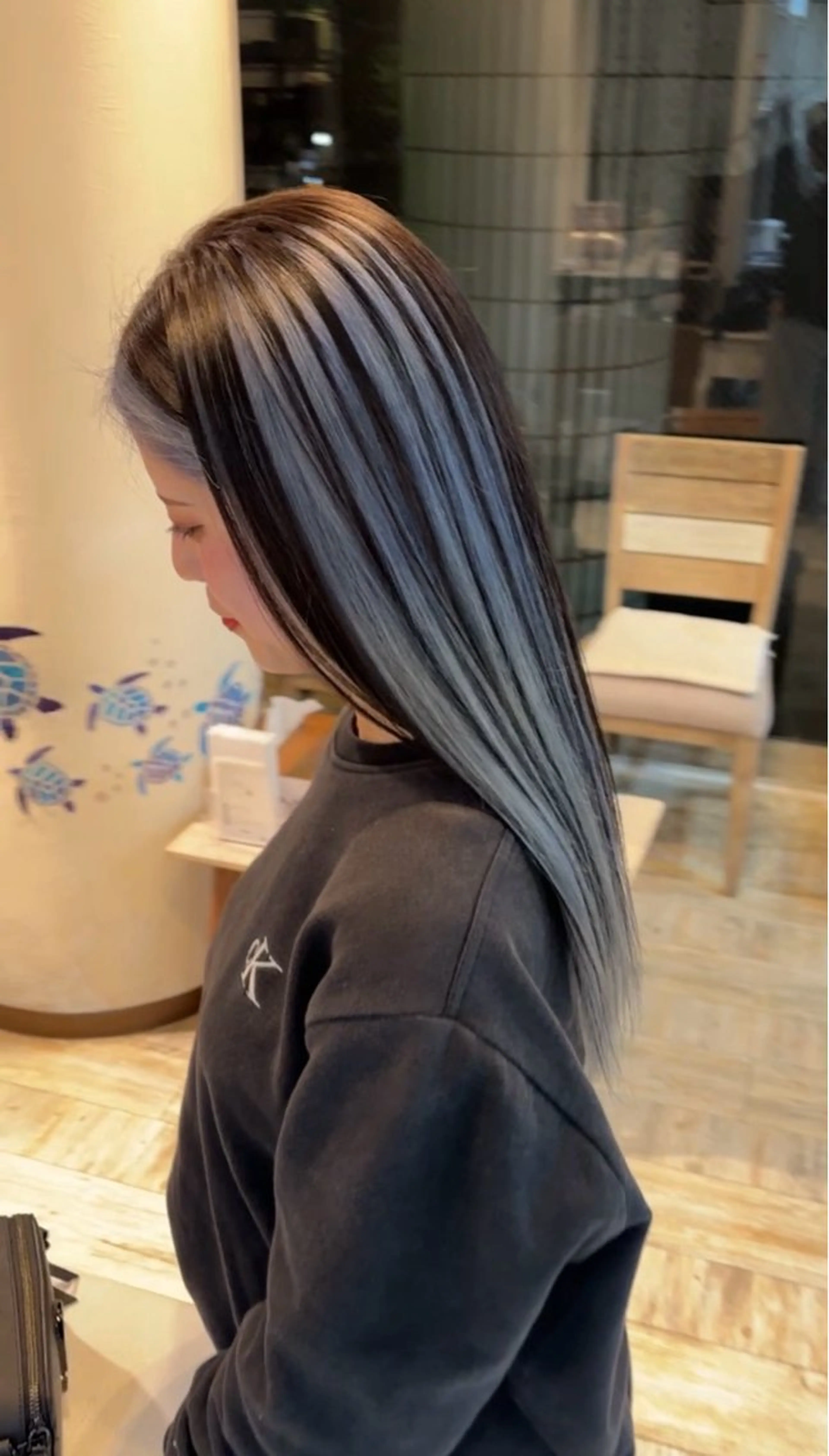 セミロング カラー 艶カラー/縮毛矯正 まなとのヘアスタイル