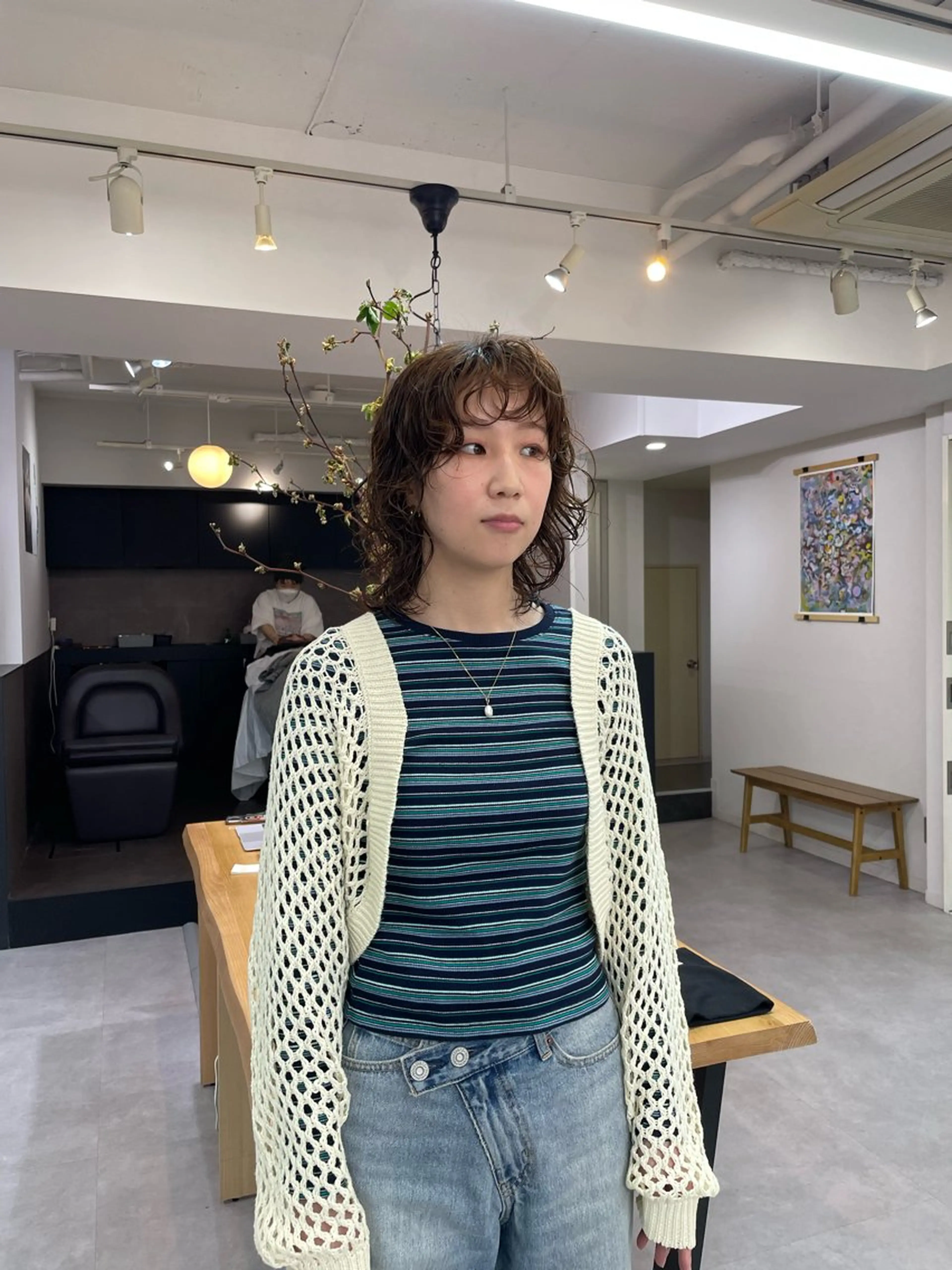 ミディアム パーマ ミディアムパーマ ウルフカット カット パーマ ショート　ボブ メンズ　パーマのヘアスタイル