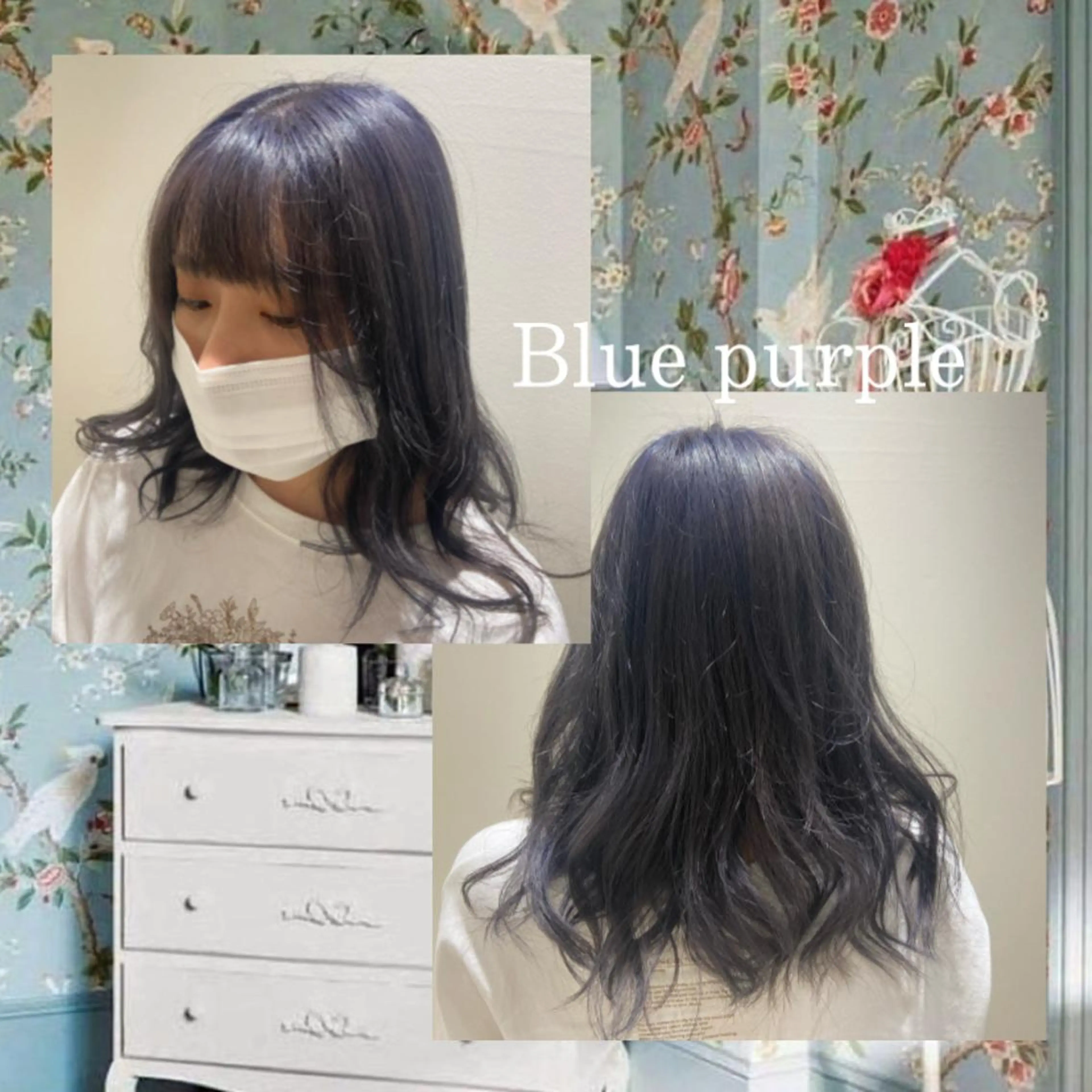 ロング カラー ヘアアレンジ ブルーカラー 透明感カラー パープルカラー カット ヘアカラー トリートメント 🎀トップスタイリ スト湯川響🎀のヘアスタイル