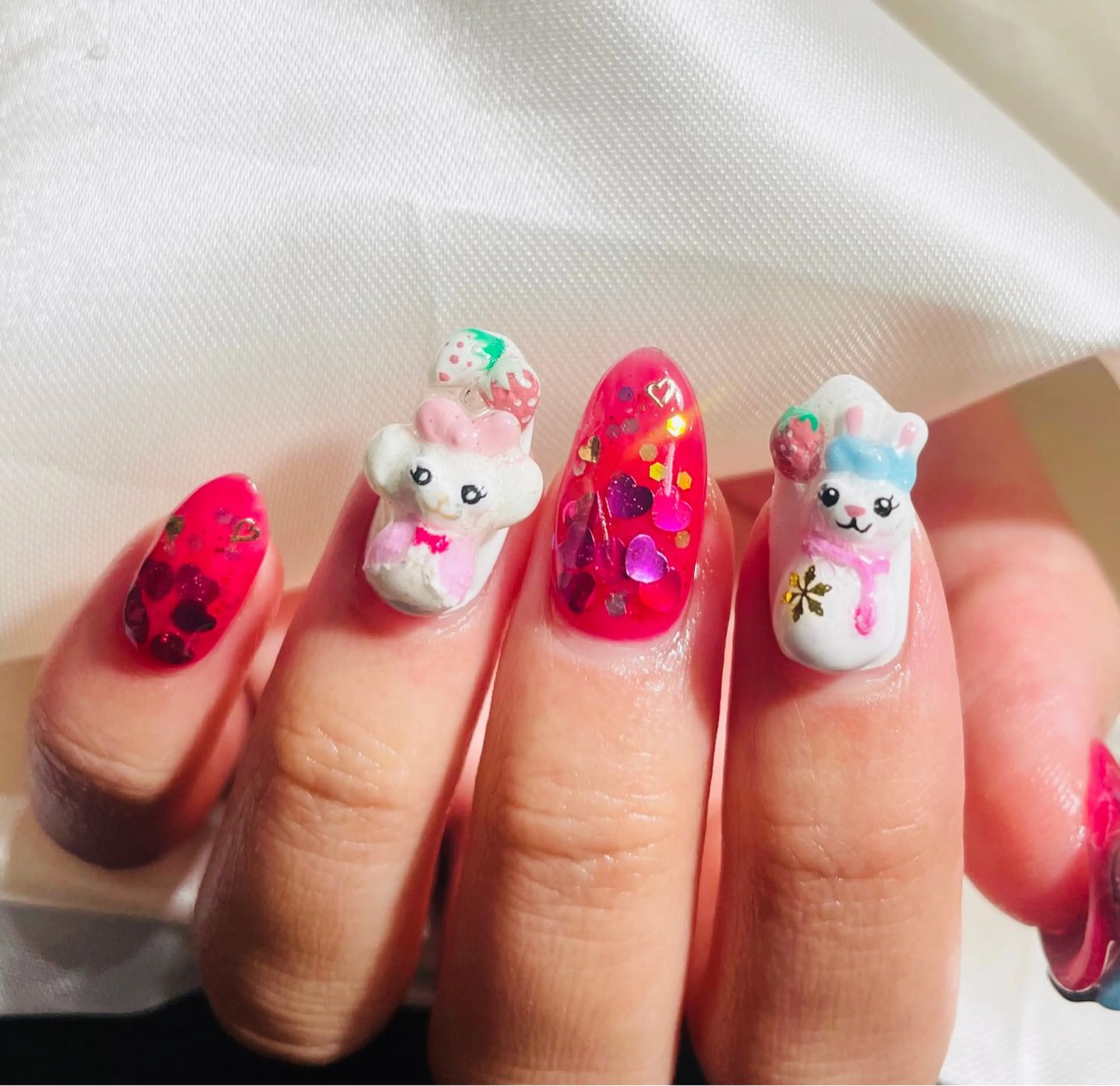 メンズ ネイル ハート キラキラネイル バレンタイン Chérinail 爪のお手入れのネイルデザイン