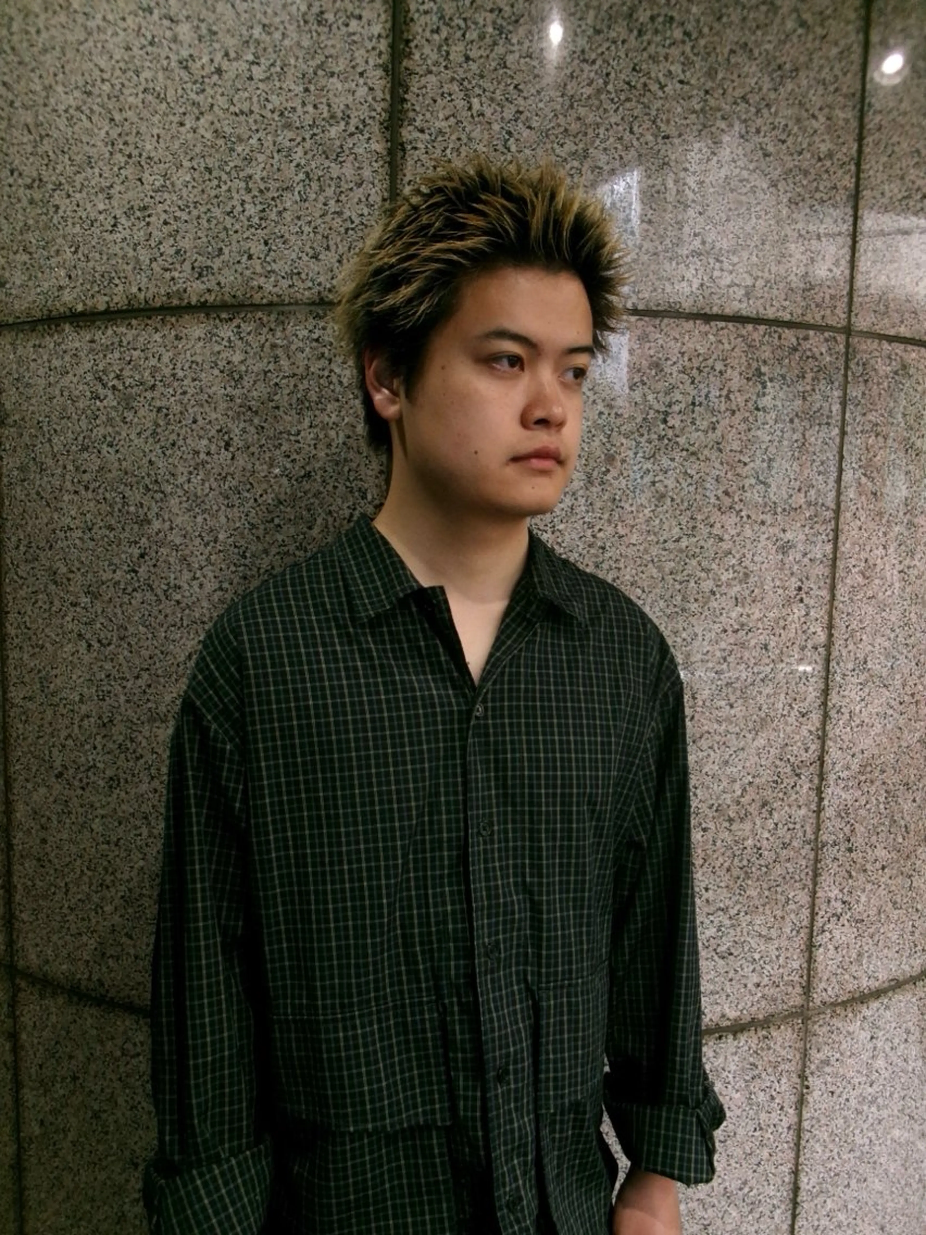 メンズ カット スパイキーパーマ 柏NO1 藤本葉のヘアスタイル