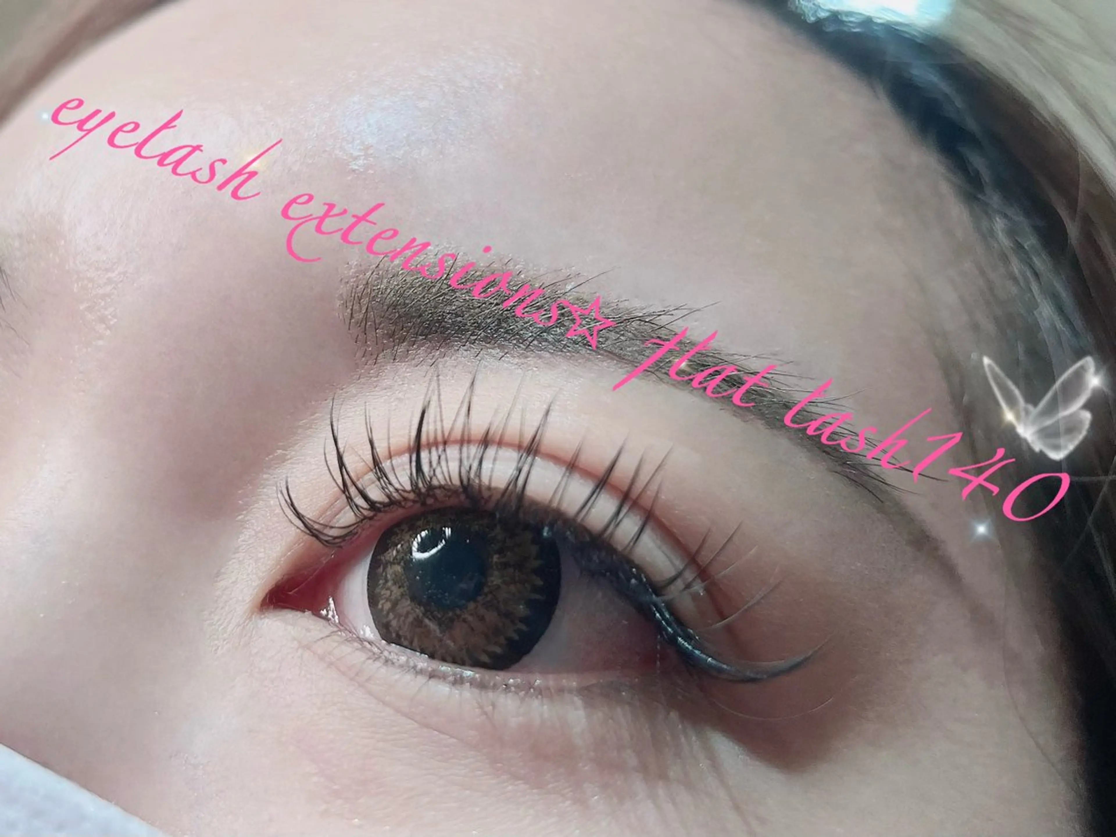 マツエク・マツパ 束感まつ毛 フラットラッシュ Jカール Lカール 目尻長め 若松 絵美のマツエク・マツパデザイン