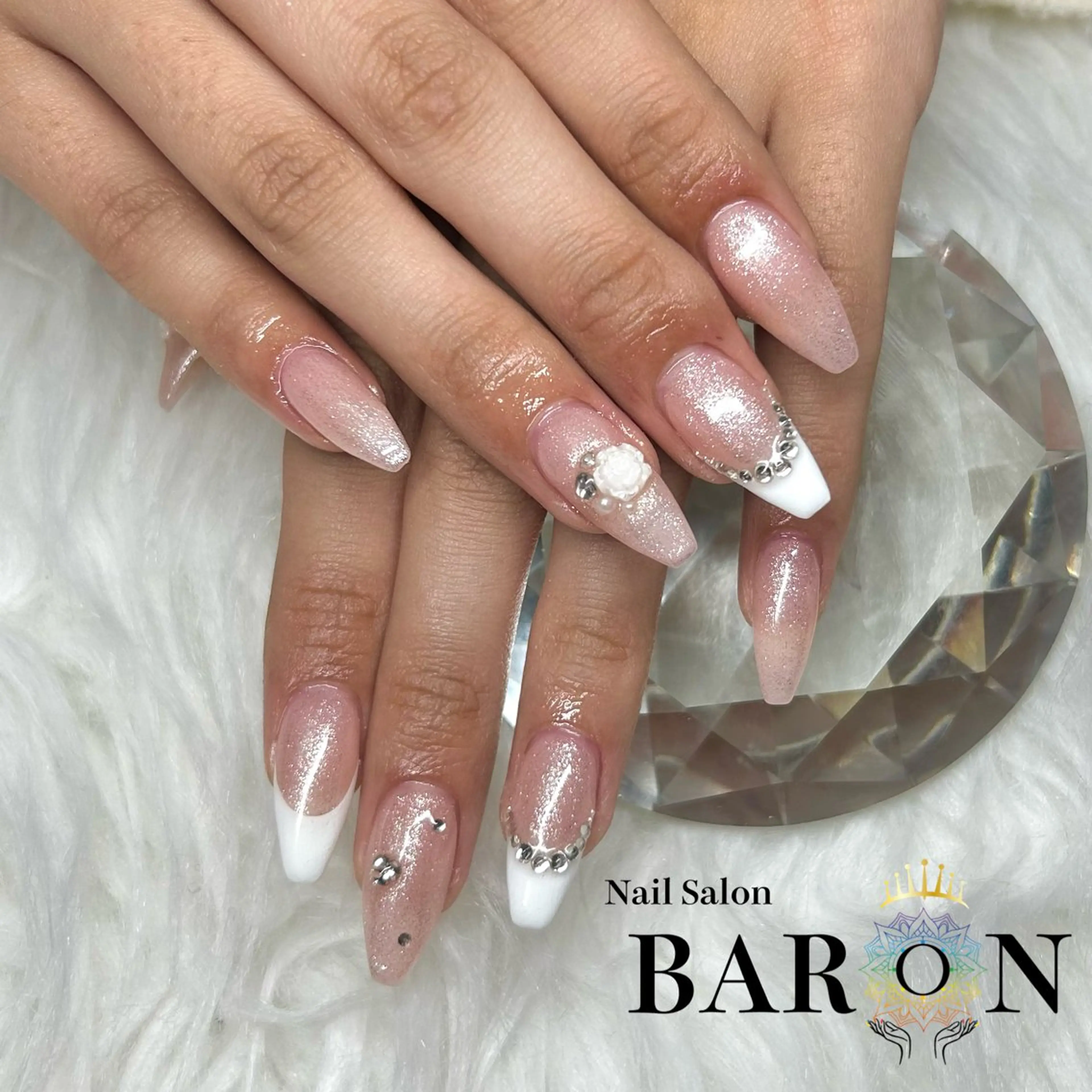 ネイル フレンチネイル ピンク ♛︎BARON♛︎ SUMIRE.のネイルデザイン