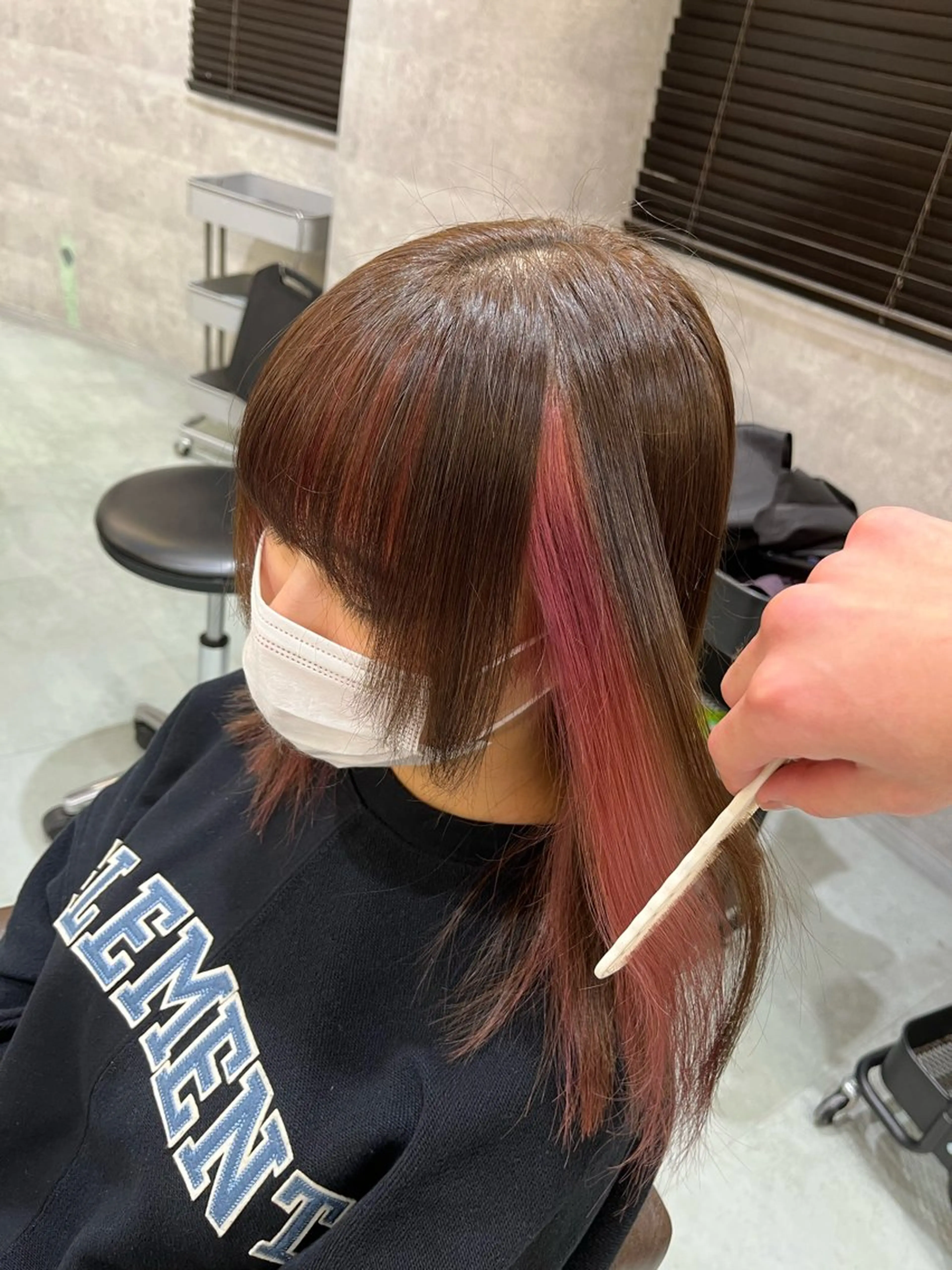 ミディアム カラー ミストバング ブリーチ  フェイスフレーミング ピンクカラー ケアブリーチ🌟 ♢WATARU♢のヘアスタイル