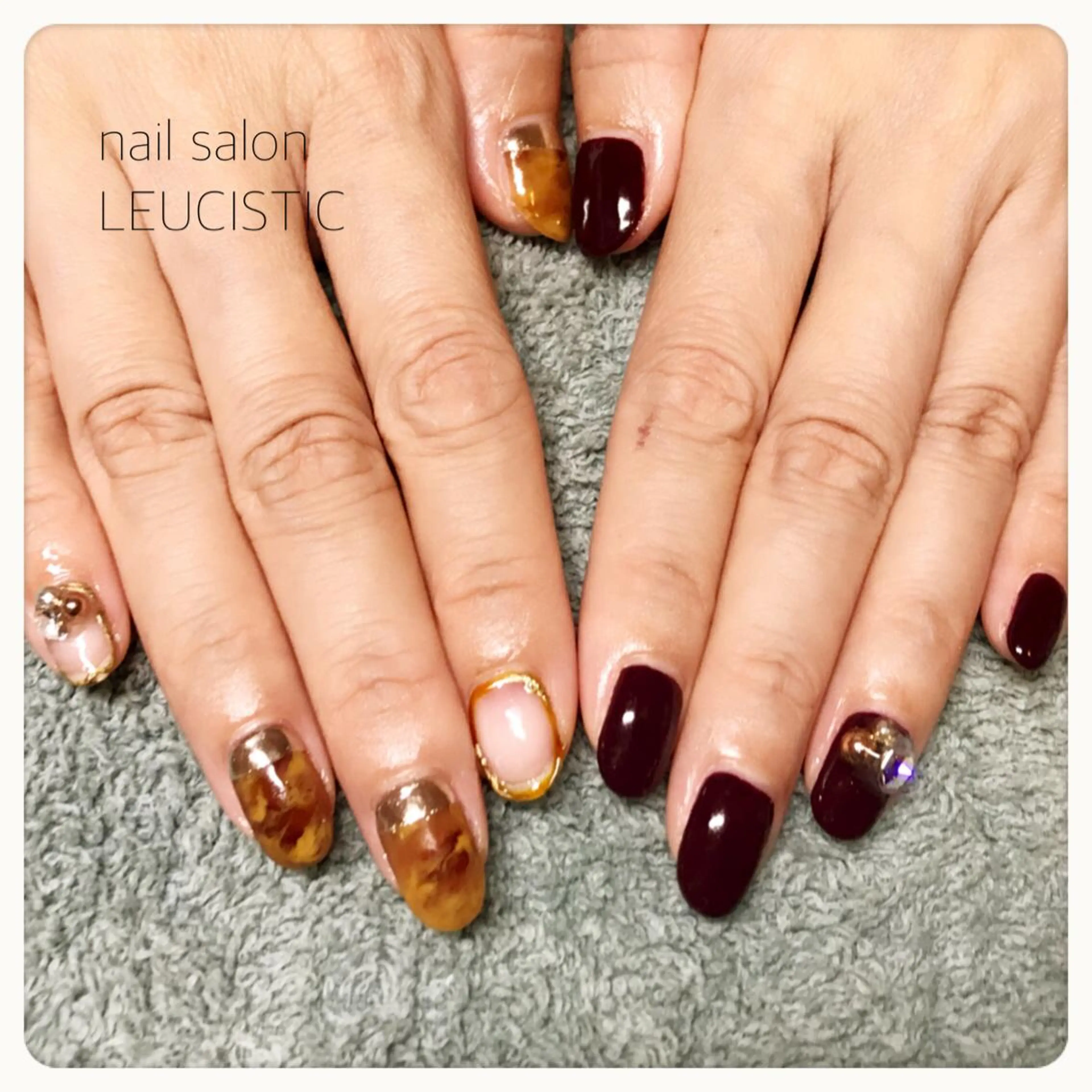 ネイル べっ甲ネイル ボルドー 美時雨・bishigure所属・美時雨 bishigureのエステ・リラクイメージ