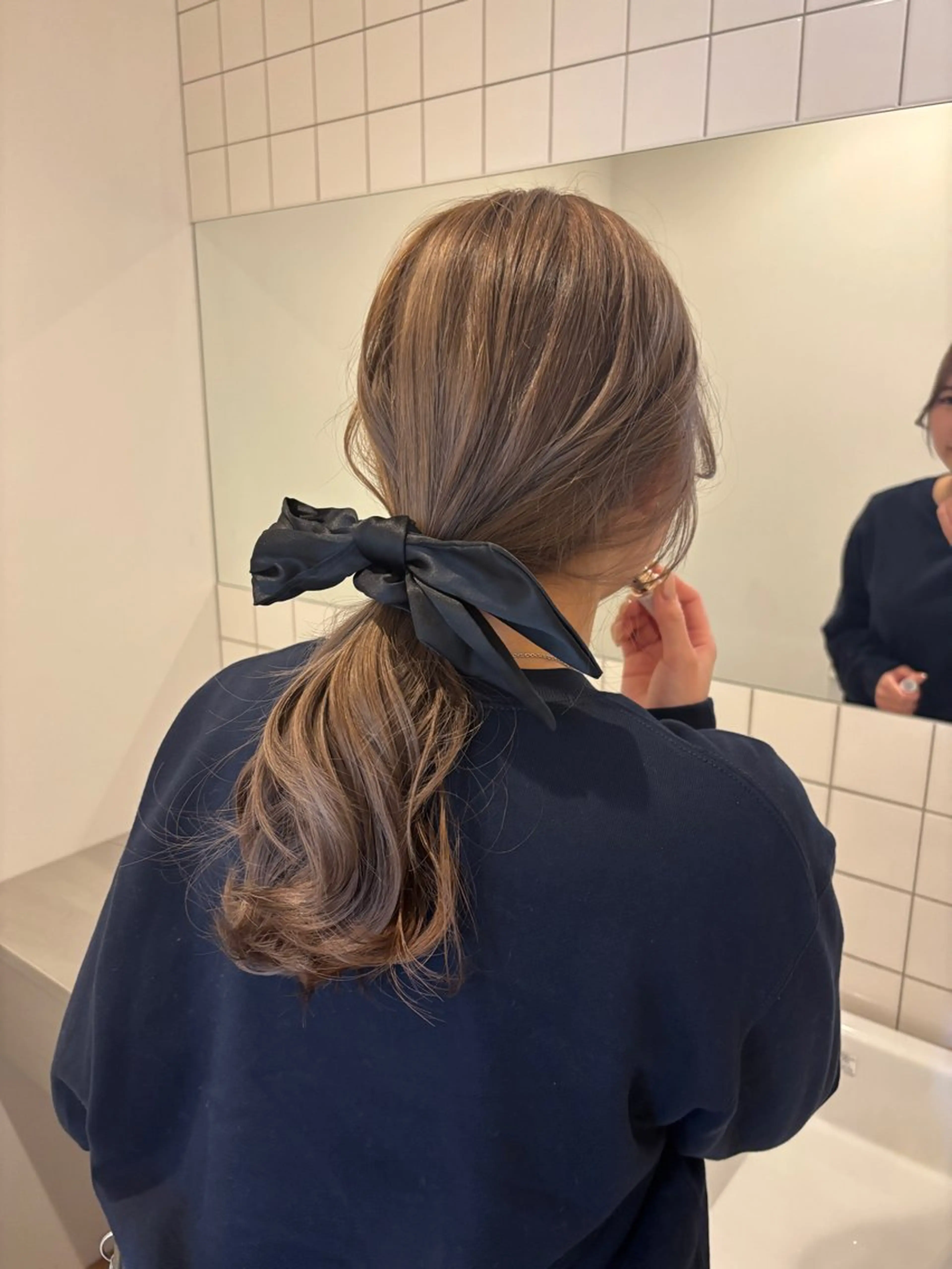 セミロング runa/栄/パーマ /ブリーチモデルのヘアスタイル