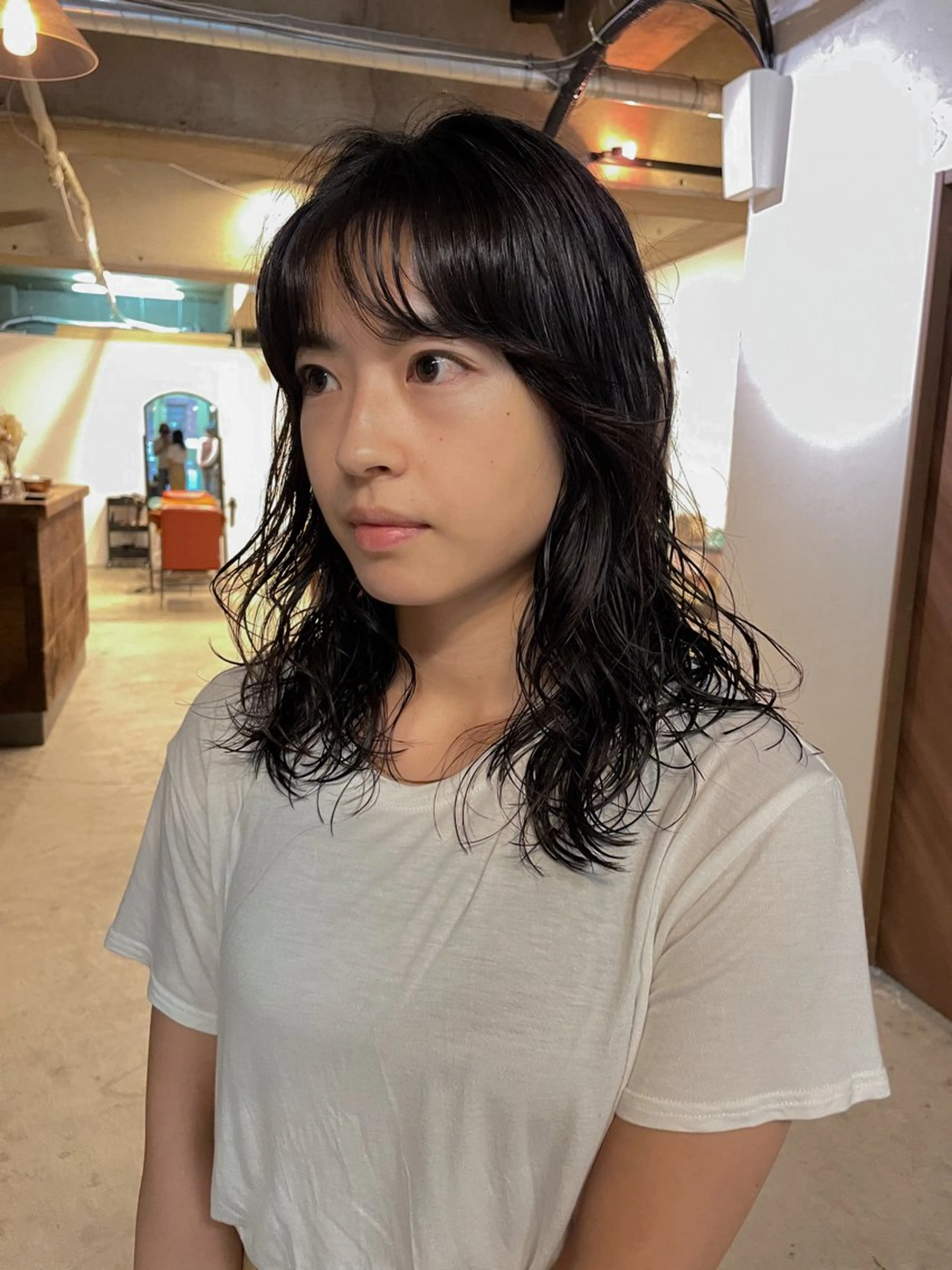 セミロング パーマ パーマ/レイヤー 岩山丈一郎のヘアスタイル