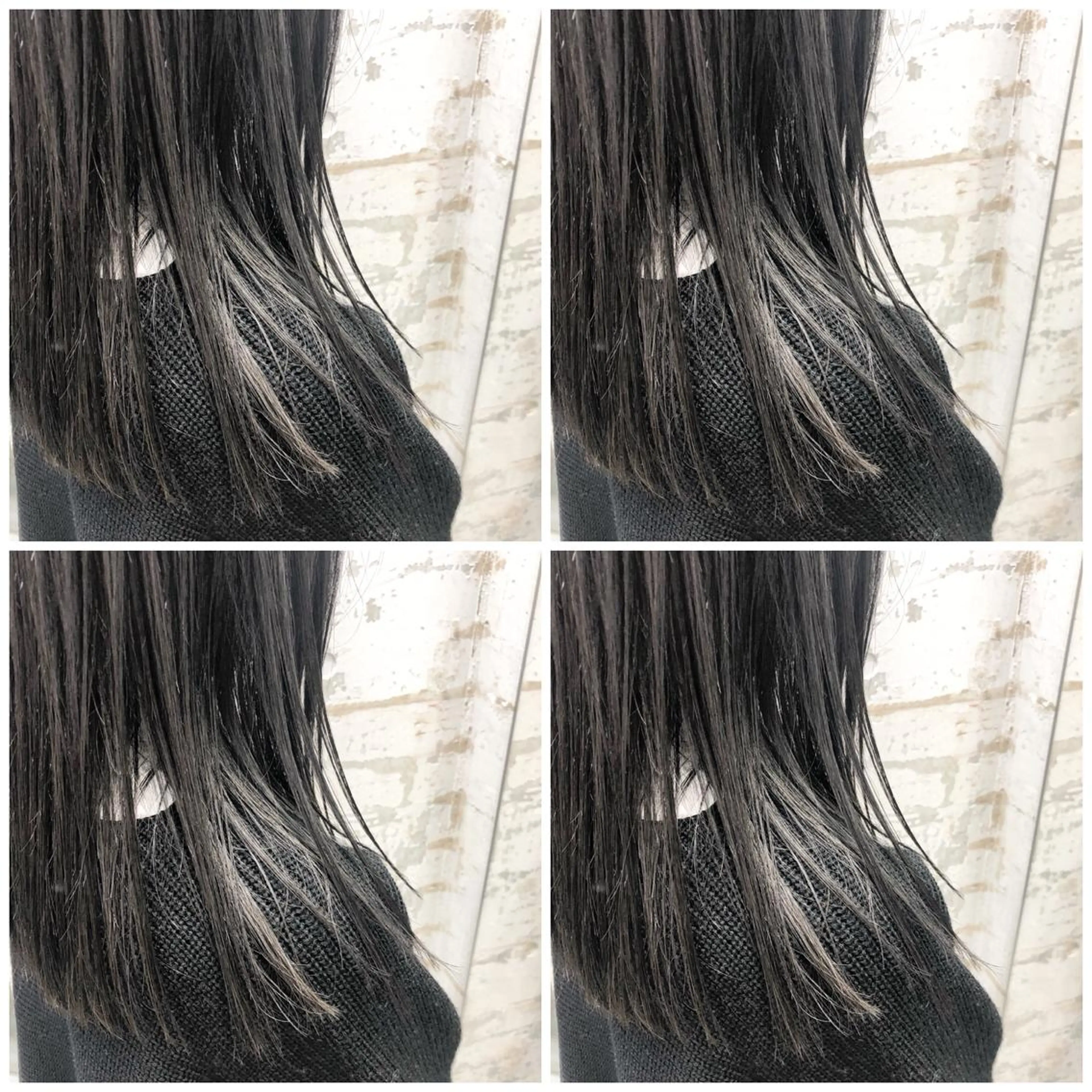 ロング カラー パーマ ヘアアレンジ アッシュ ベージュカラー ブリーチ ブルーカラー ブルージュ レイヤー／顔周り 韓国ヘア森田和貴のヘアスタイル