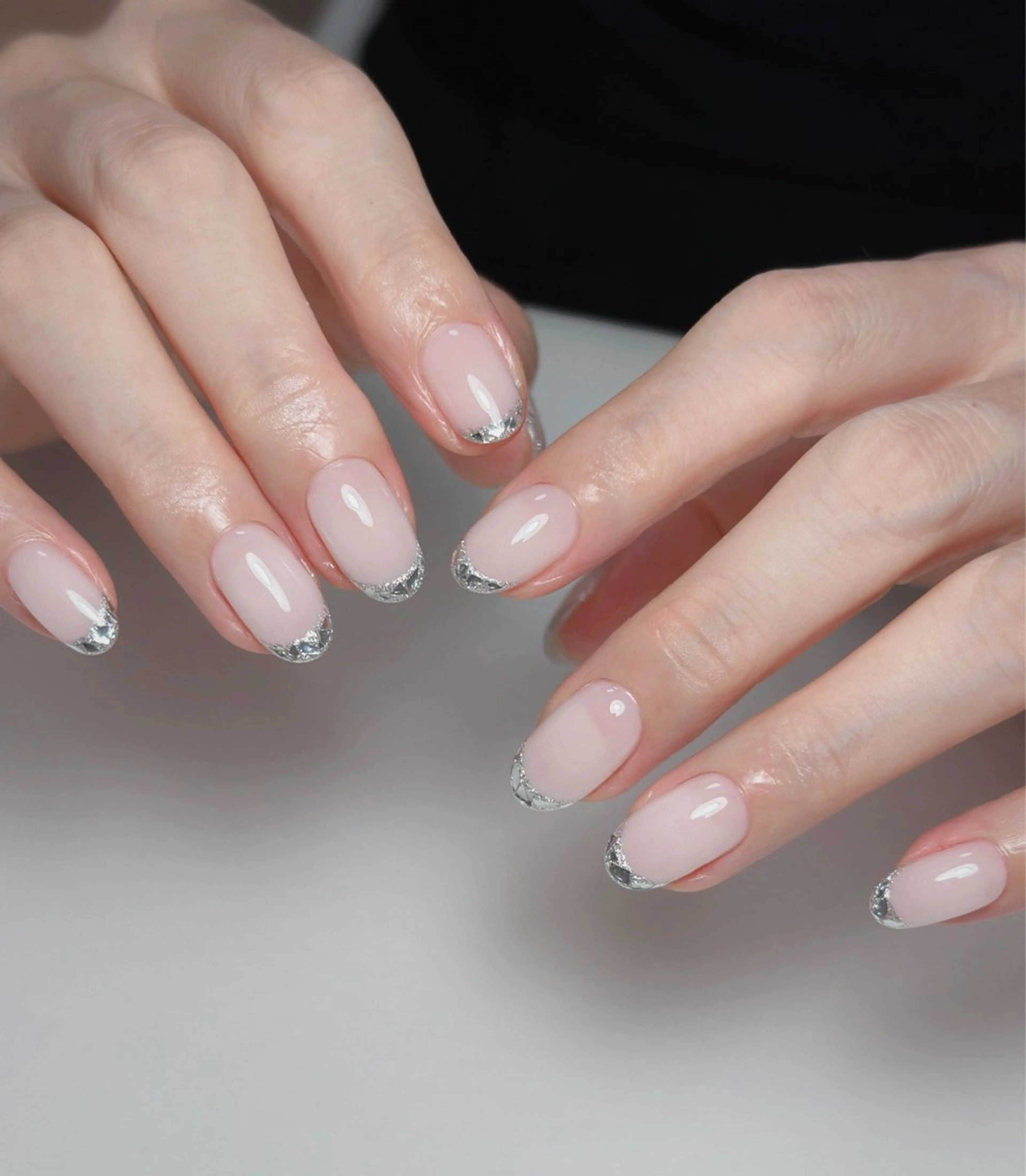 ネイル オーロラネイル 長さ出し フットネイル 韓国ネイル ラメ(グリッター) ハンドネイル 👍thumbs up nail👍のネイルデザイン