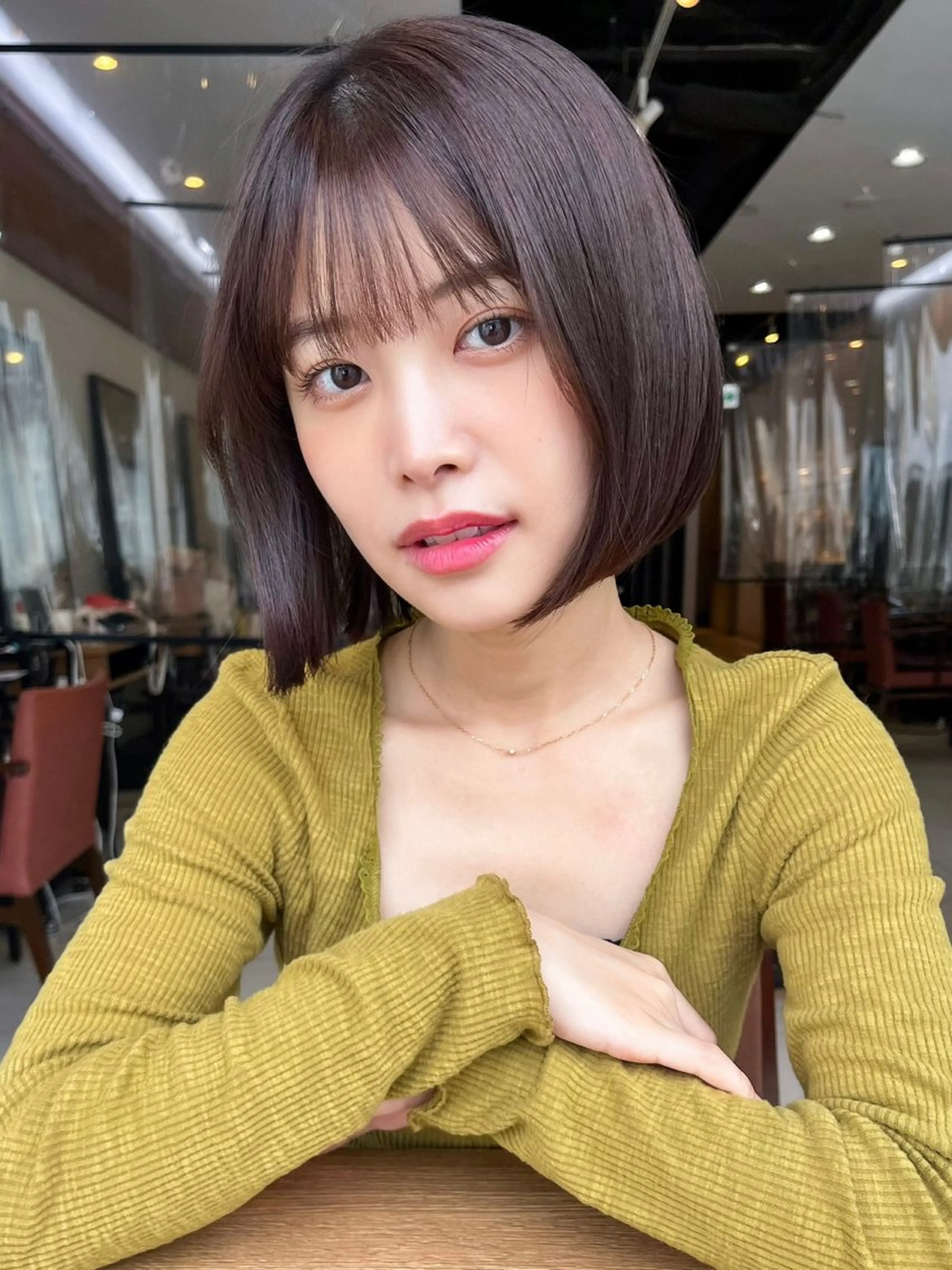 ミディアム カラー 🌱小顔ヘア/ボブ ミディアム/双葉🌱のヘアスタイル