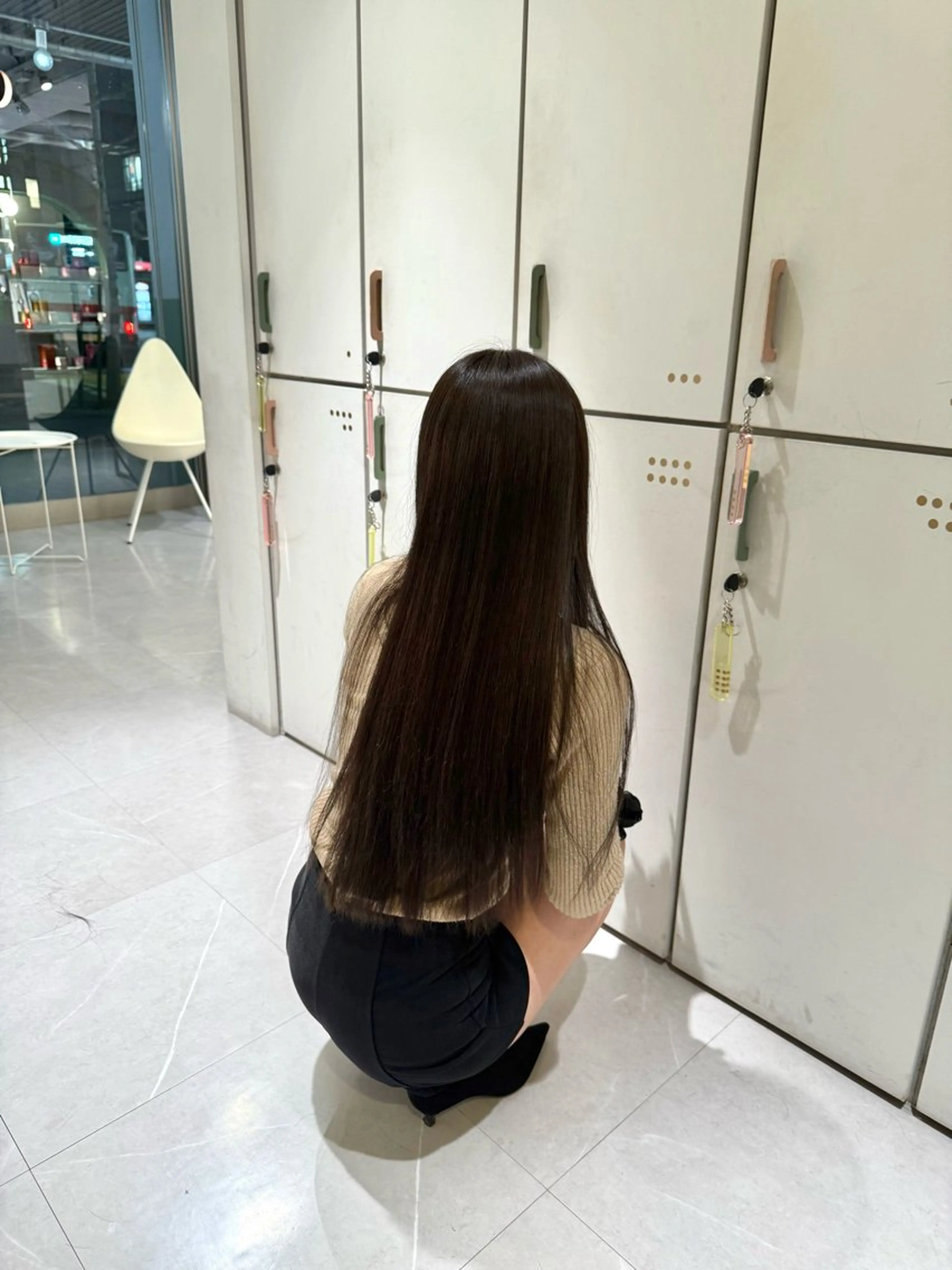 ロング カラー ブラウンカラー ナチュラルブラウン ヘアカラー 暖色カラー/艶髪/ 韓国/ひなのヘアスタイル