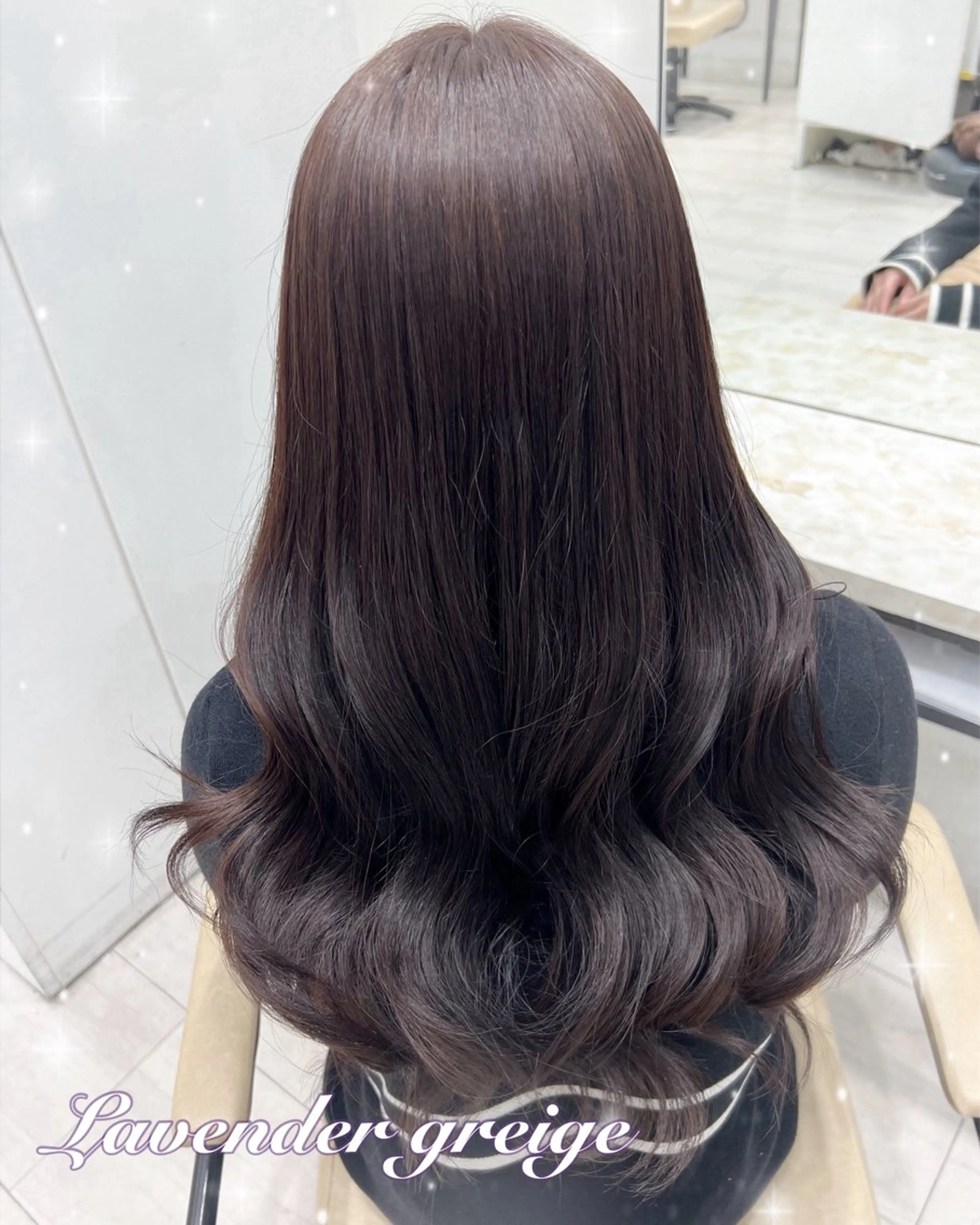 ロング カラー 透明感カラー グレージュ ラベンダーカラー ラベンダーグレージュ ラベンダーグレー 表参道/ブリーチ/ みずは🎀のヘアスタイル