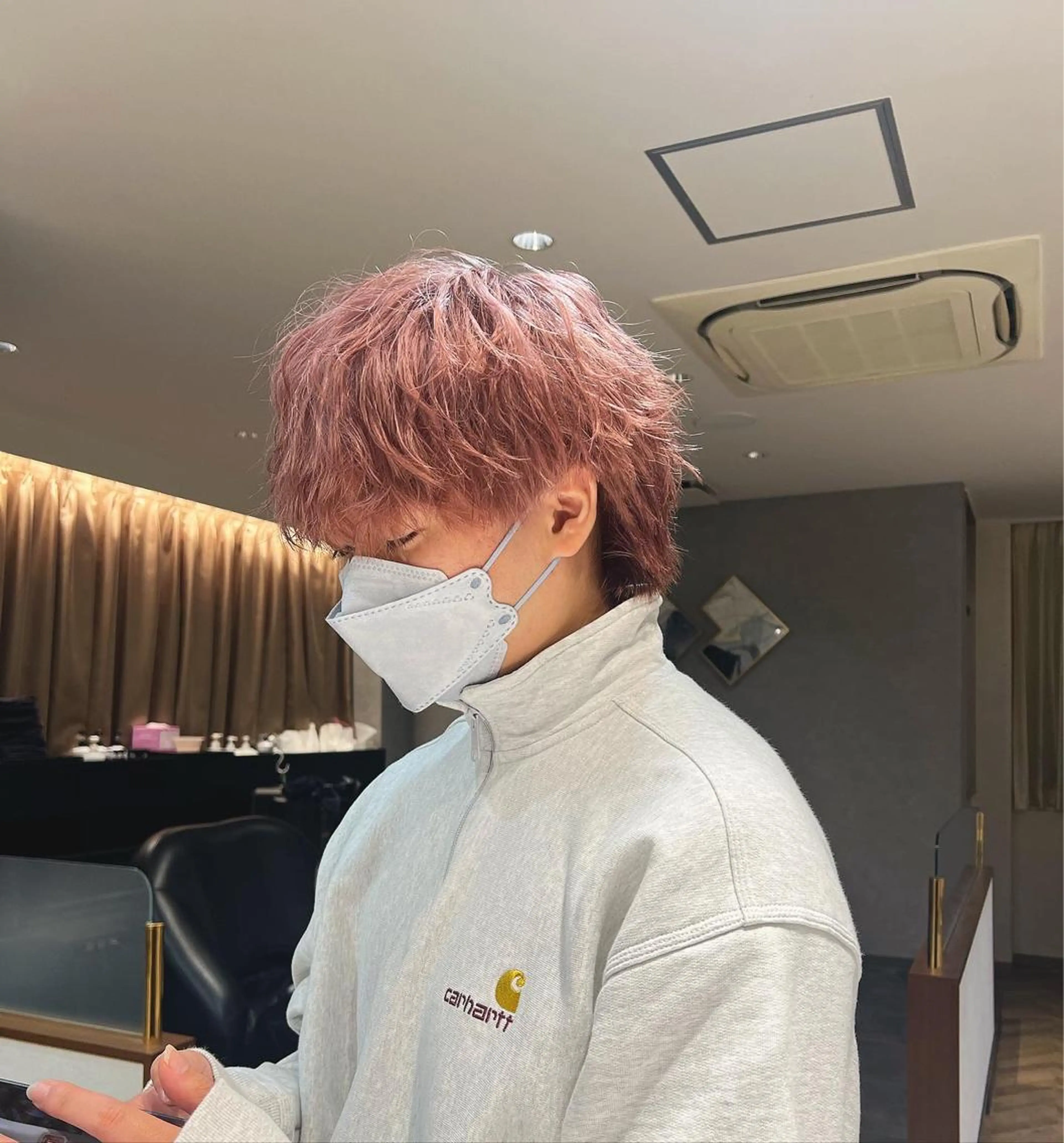 ショート カラー メンズ カット 縮毛矯正 トリートメント ARIA💎縮毛矯正 ブリーチ💎複雑履歴のヘアスタイル