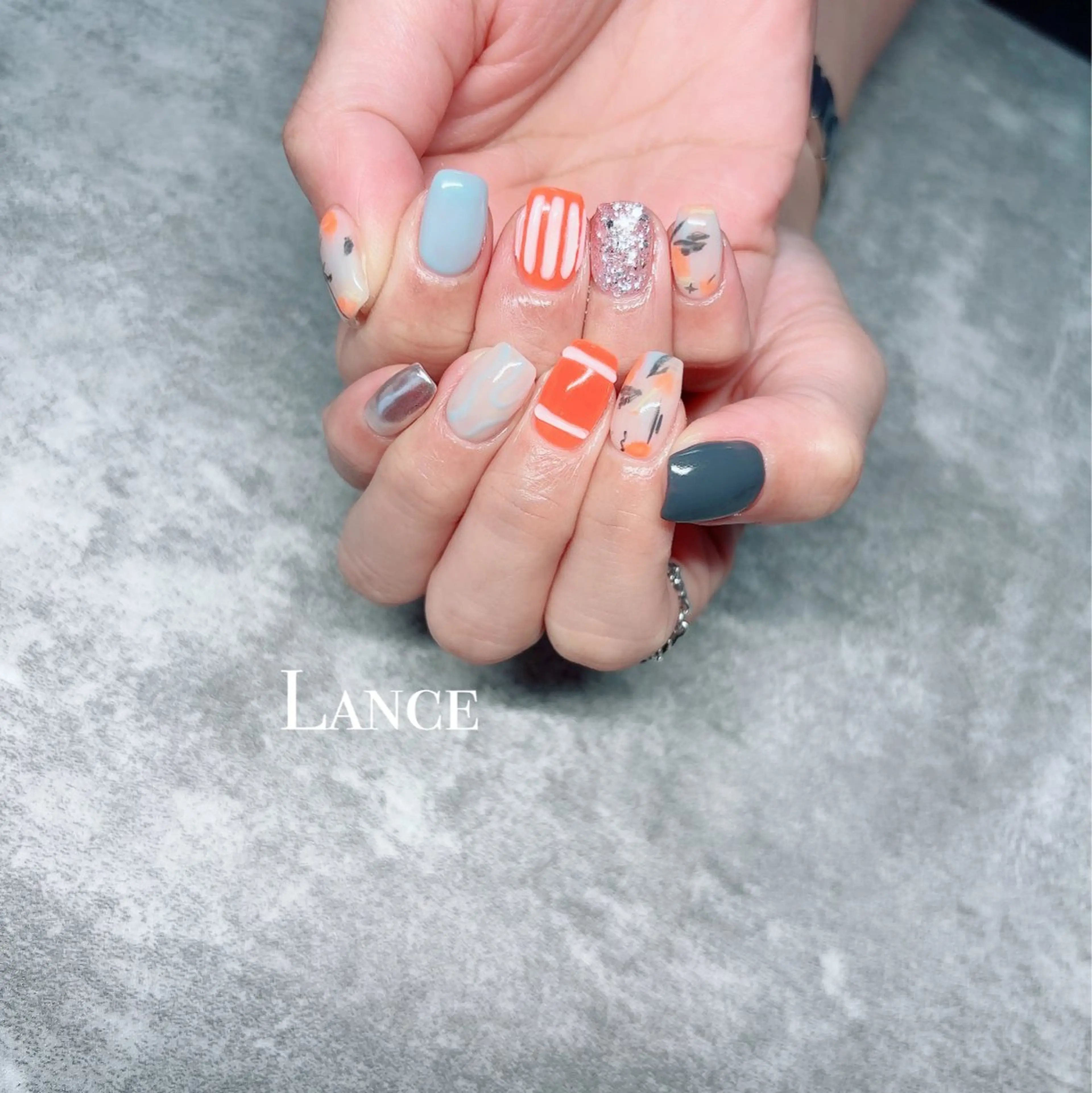 ネイル オーロラネイル フットネイル フレンチネイル キラキラネイル 韓国ネイル Lance nailのネイルデザイン
