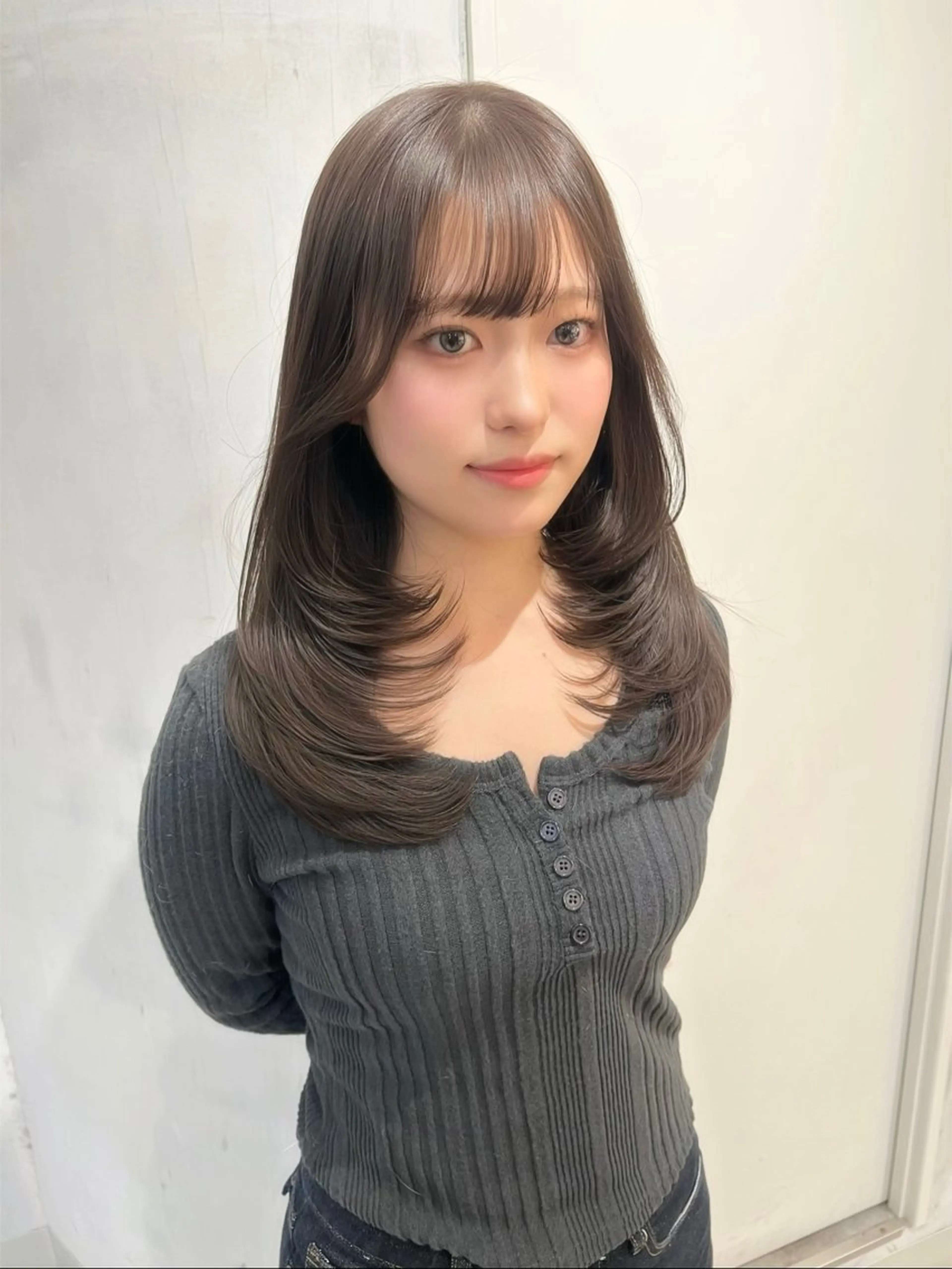 セミロング カット ヘアカラー トリートメント 韓国レイヤーカット/ 縮毛矯正/羽田航のヘアスタイル