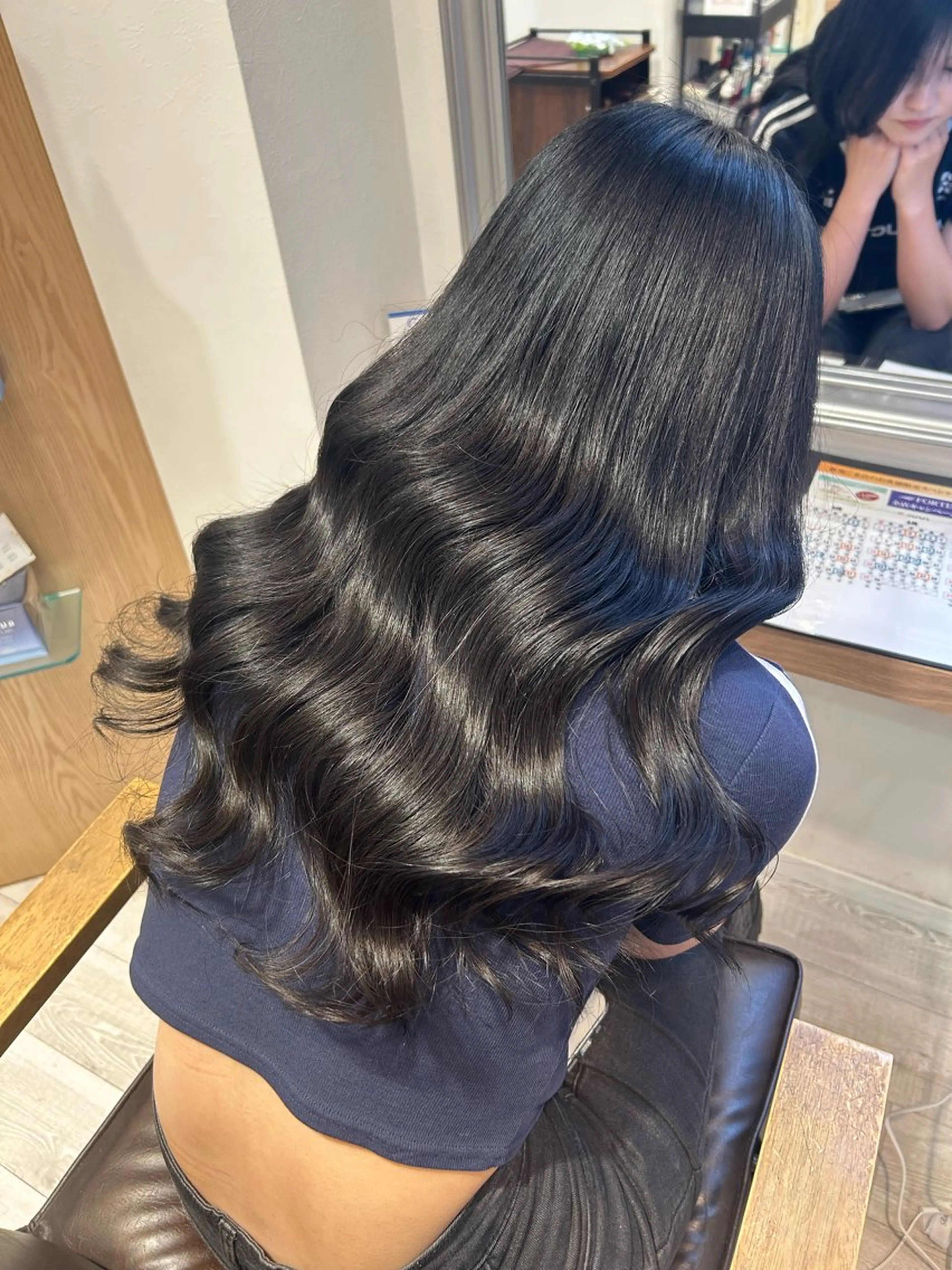 ロング カラー 黒髪 まい🎀ピンク💝 透明感/髪質改善のヘアスタイル