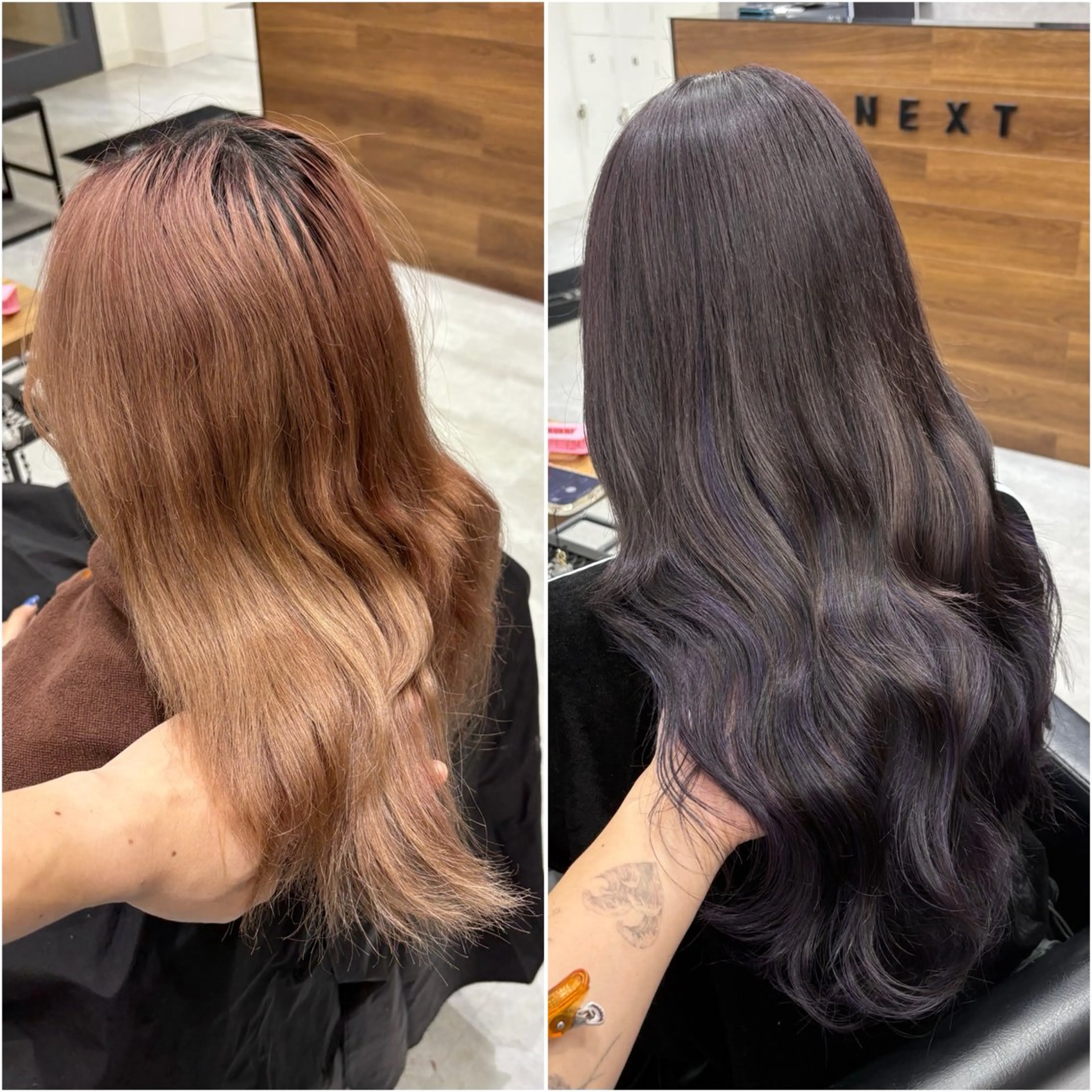 ロング パープルカラー エクステ ヘアカラー トリートメント エクステ KEISUKE🐶 カラー✨エクステのヘアスタイル