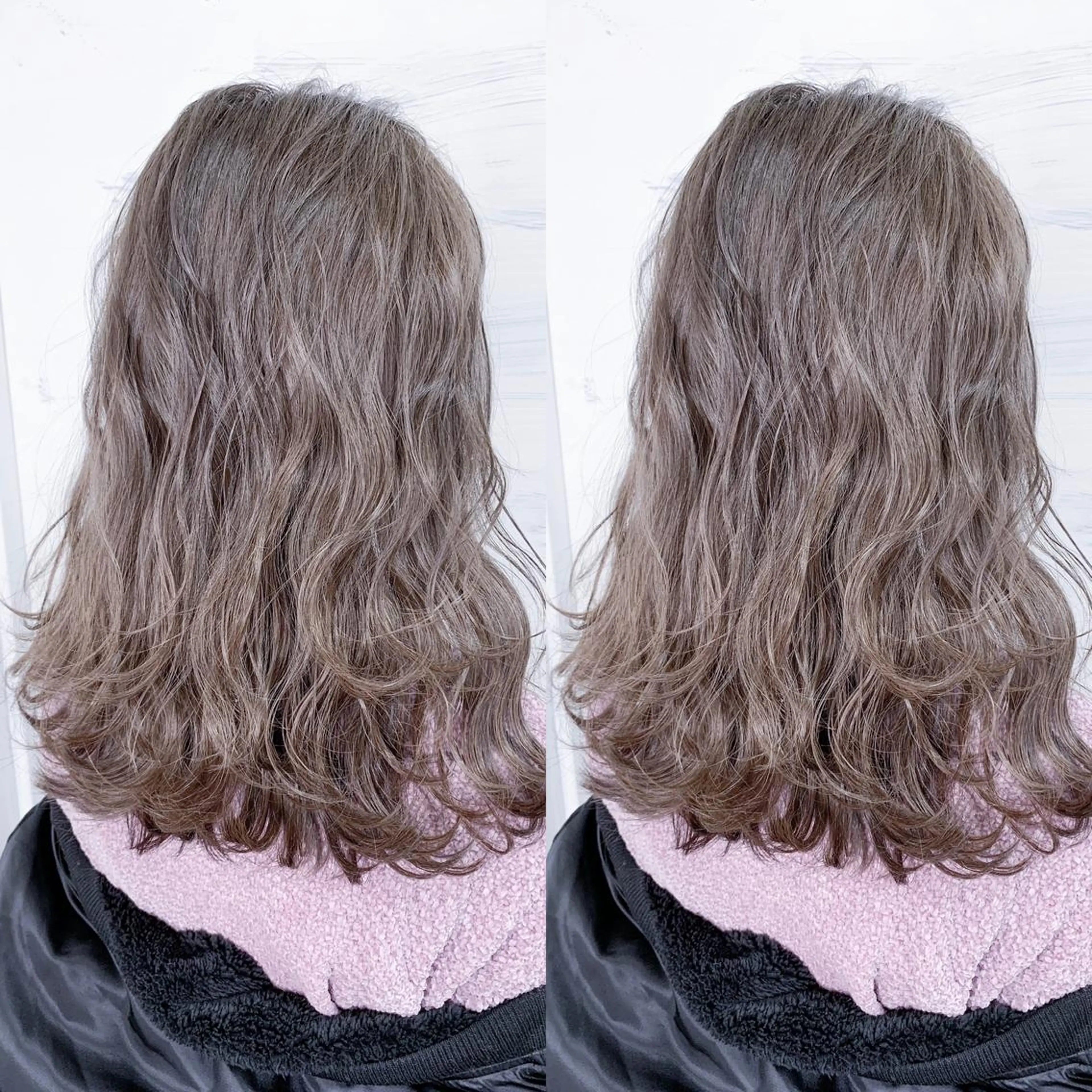 ミディアム カラー アディクシーカラー ブリーチ グレージュ ヘアカラー BOX mico.のヘアスタイル