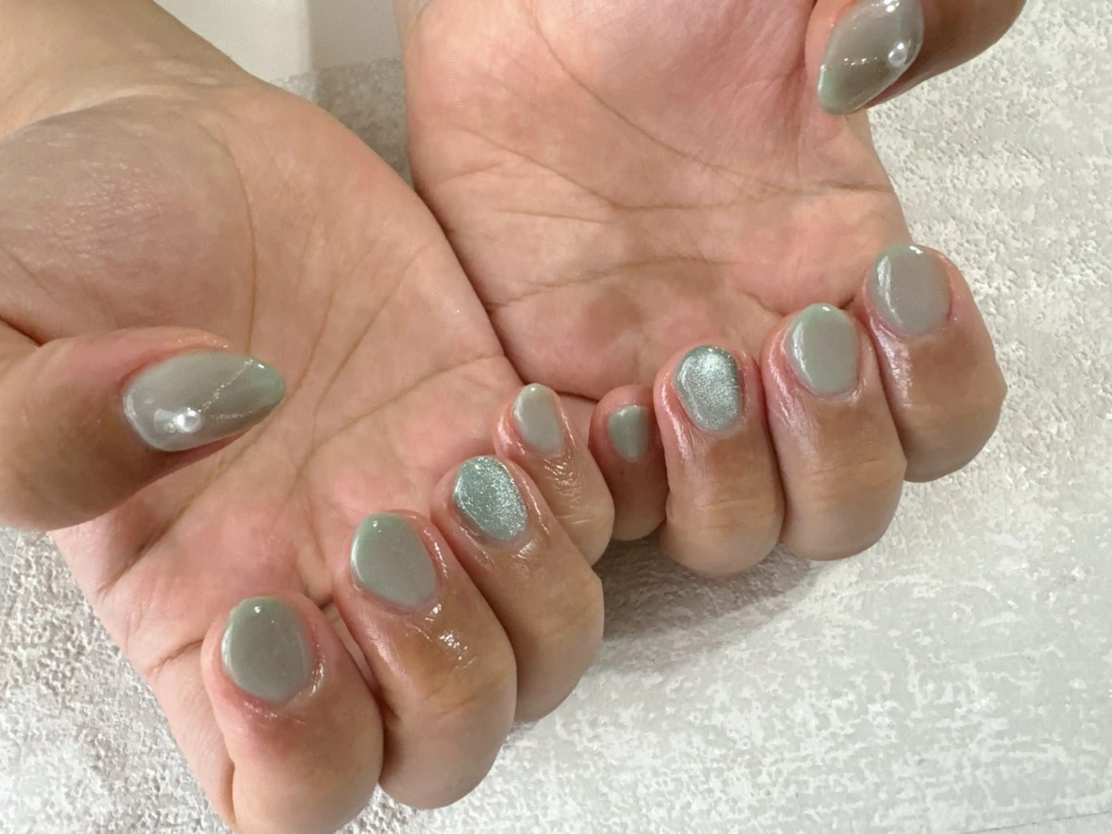 ネイル オーロラネイル フットネイル フレンチネイル ジェルネイル 韓国ネイル kikinail 溝の口のネイルデザイン